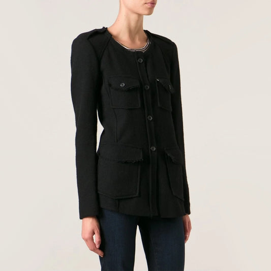 Chemise/veste en laine noire Isabel Marant Etoile « Joff », taille 38. Se porte comme un long slim taille 2/4