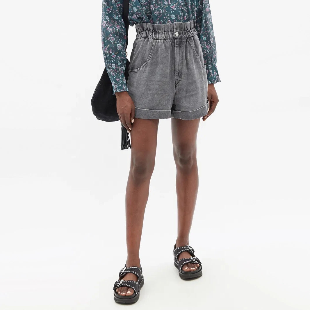 Isabel Marant Etoile "Itea" Denim Shorts in Grey, size 38 (fits like 4/6)