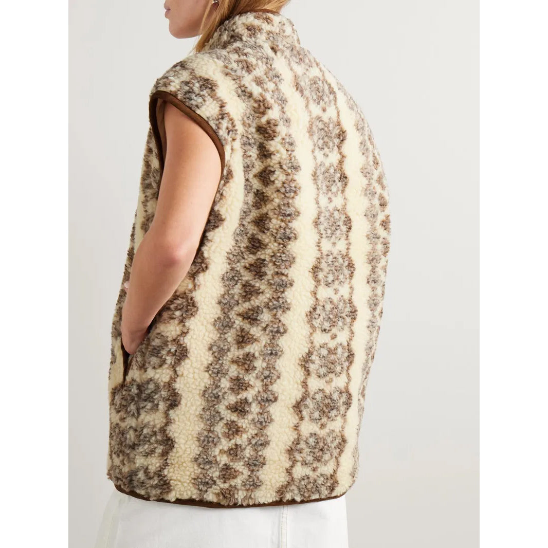 Isabel Marant "Maximilia" Wool Fleece Vest in Beige, Size "1" (Medium ish?)