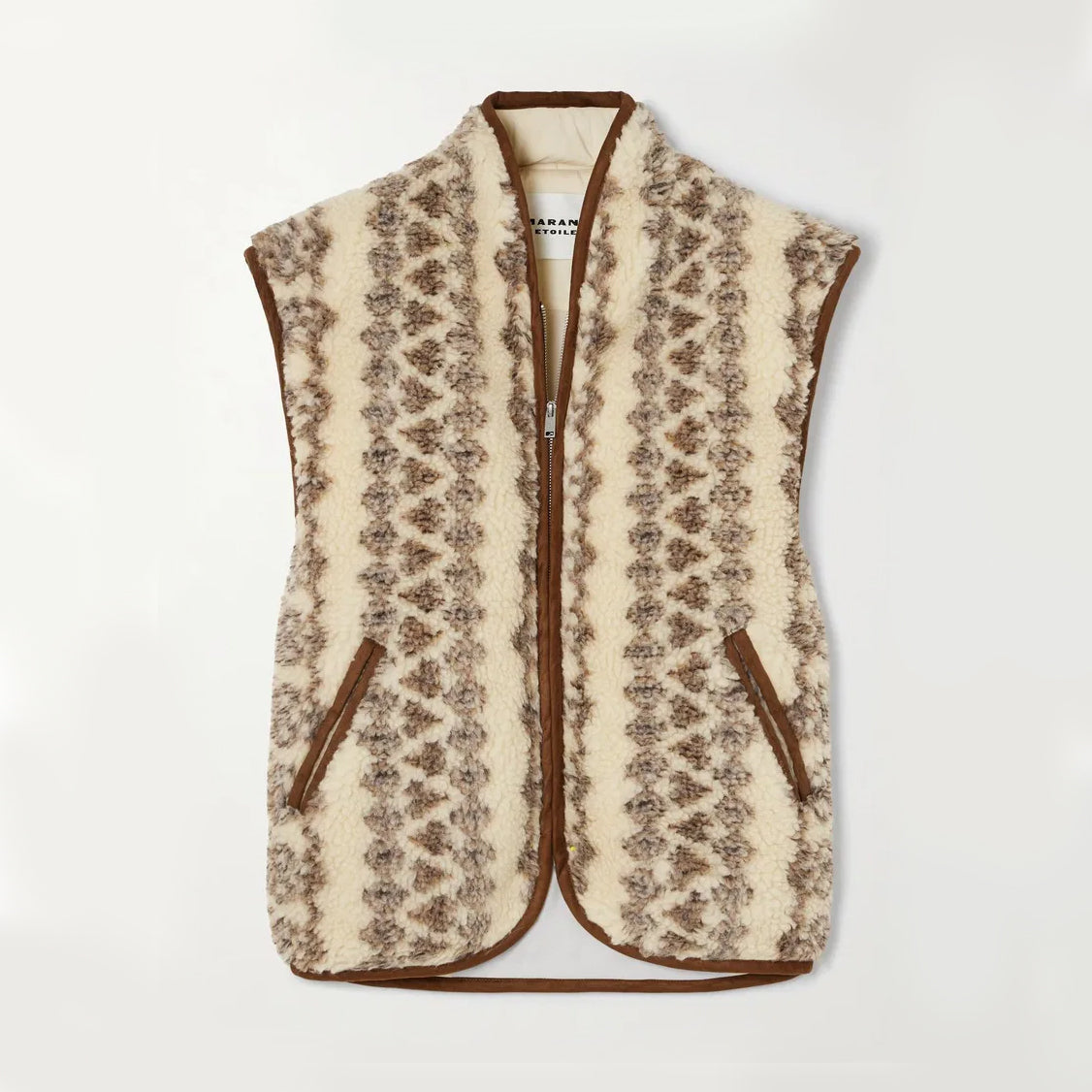 Isabel Marant "Maximilia" Wool Fleece Vest in Beige, Size "1" (Medium ish?)