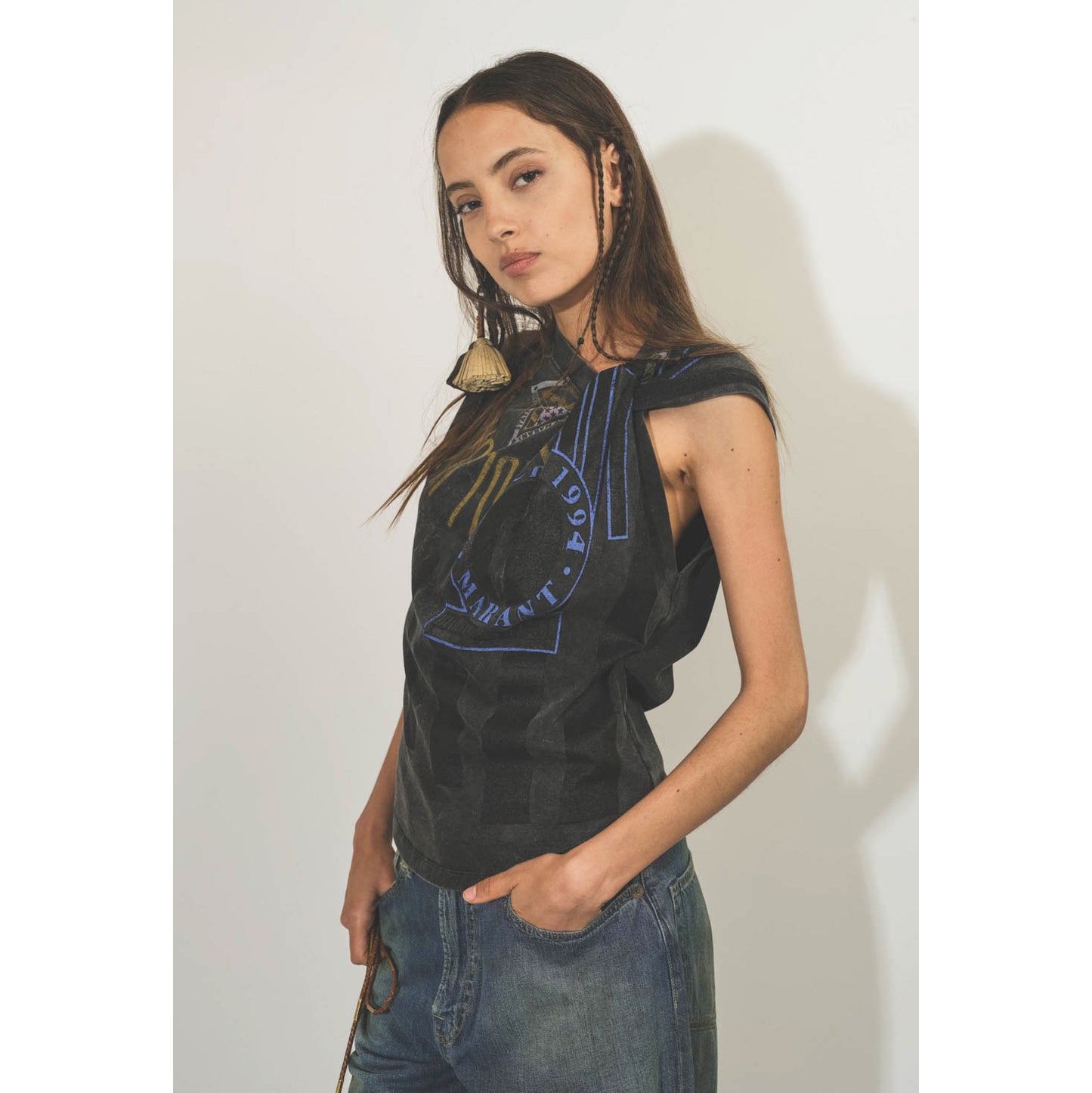 Isabel Marant "Nayda" T-Shirt in Grey, size Medium (fits S/M)