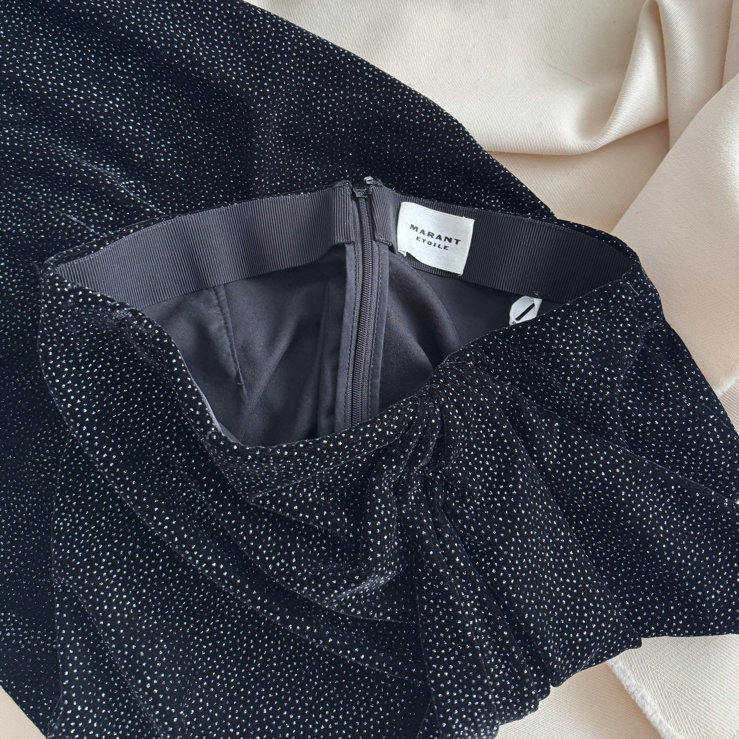 Isabel Marant Etoile "Alyssa" sparkly velvet skirt in Black, size 36 (fits like size 2)