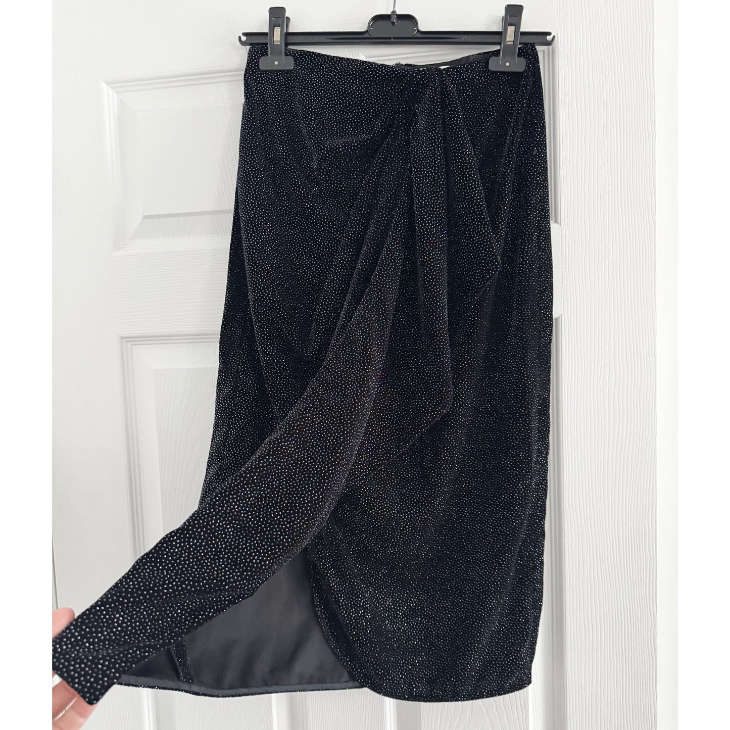 Isabel Marant Etoile "Alyssa" sparkly velvet skirt in Black, size 36 (fits like size 2)