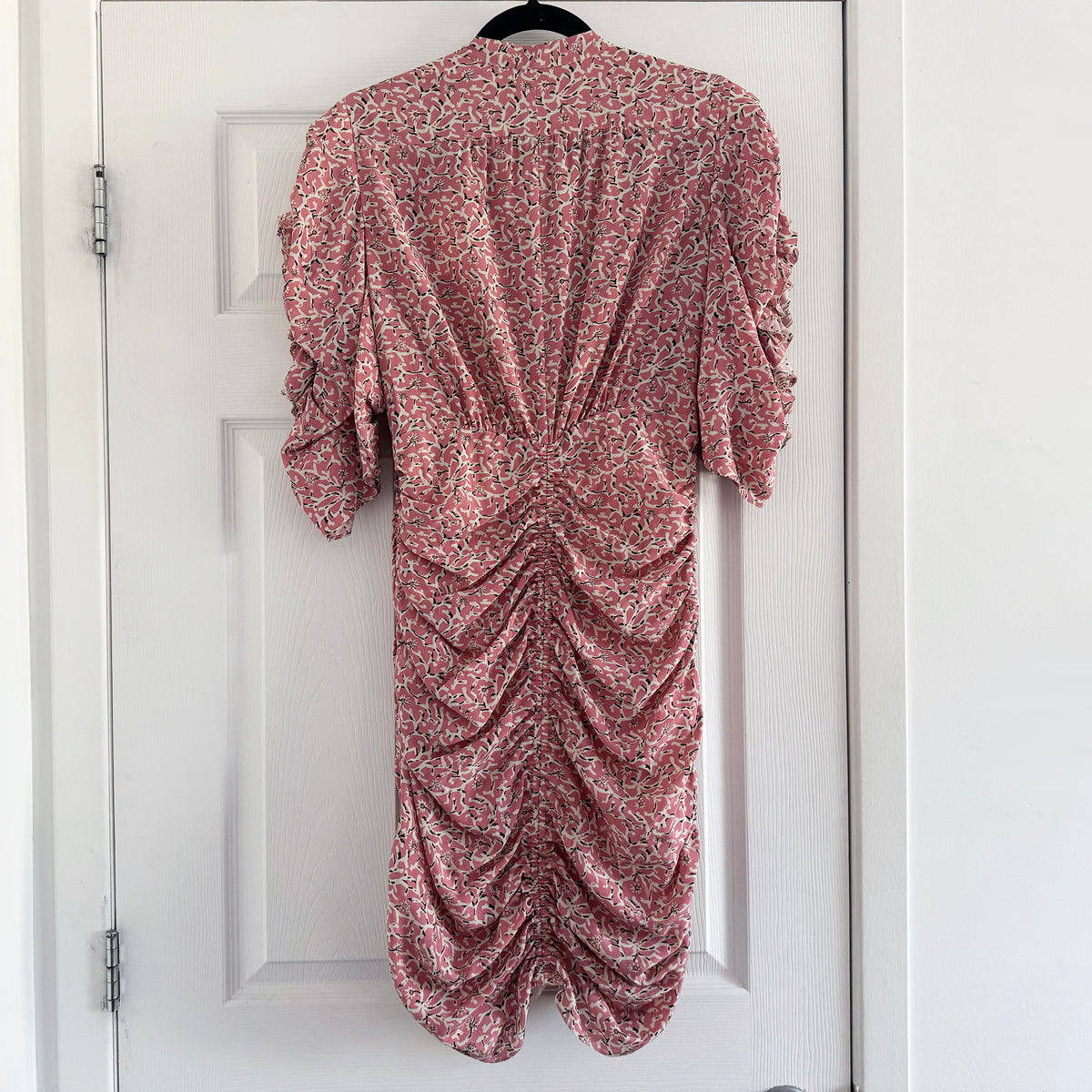 Isabel Marant "Andor" Printed Silk Dress in Pink, size 44
