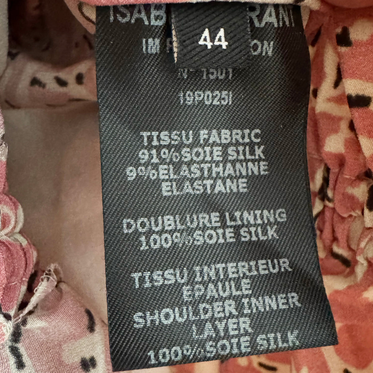 Isabel Marant "Andor" Printed Silk Dress in Pink, size 44
