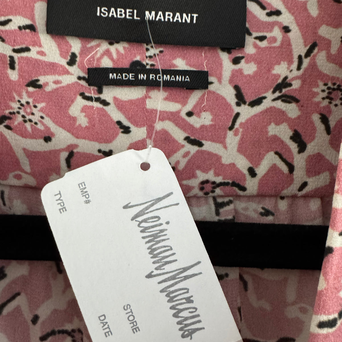 Isabel Marant "Andor" Printed Silk Dress in Pink, size 44