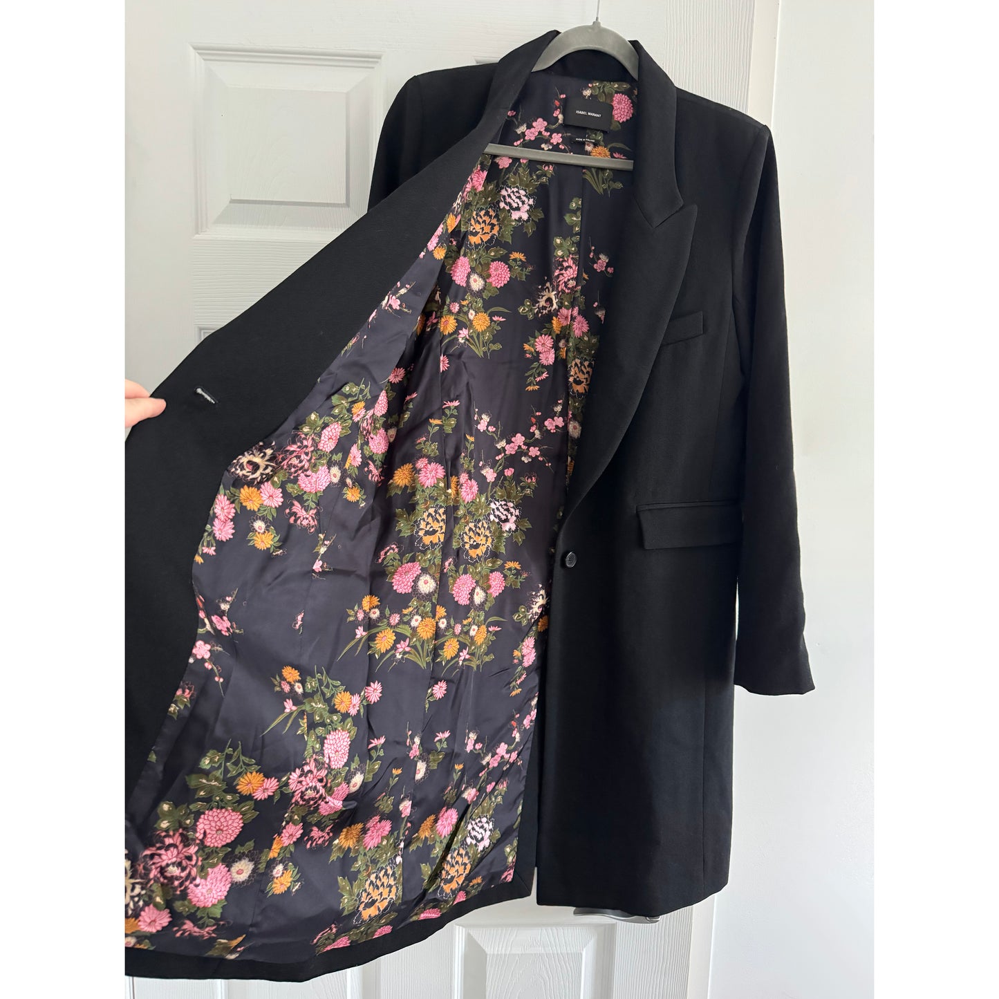 Isabel Marant Tailored One Button Coat with Printed Lining, size 40 (fits size 6 ish)