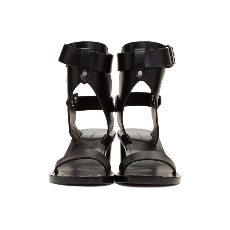 Isabel Marant "Jaeryn" Leather Sandal in Black, size 41
