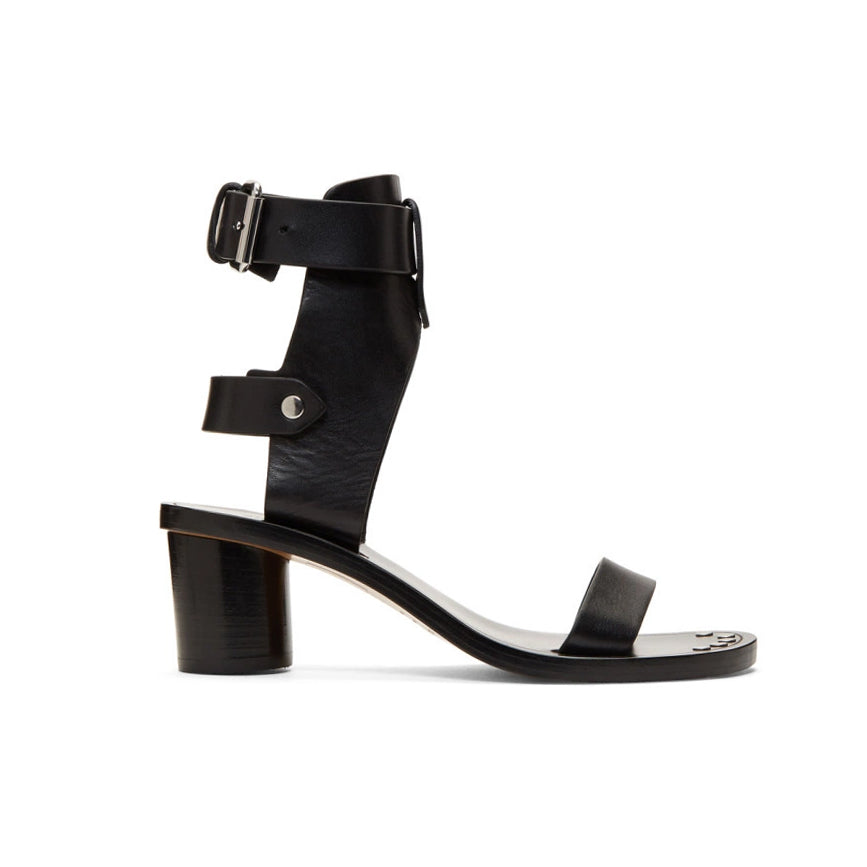 Isabel Marant "Jaeryn" Leather Sandal in Black, size 41