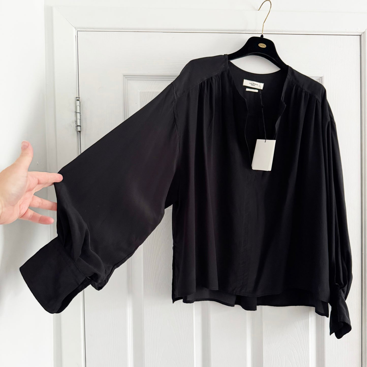 Isabel Marant Etoile "Yacah" Blouse in Black, size 38 (fits Medium)