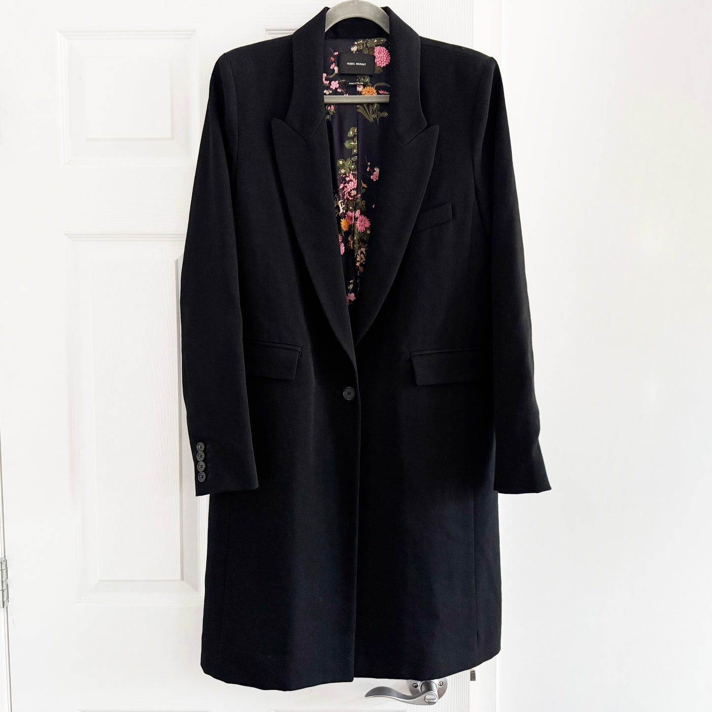 Isabel Marant Tailored One Button Coat with Printed Lining, size 40 (fits size 6 ish)
