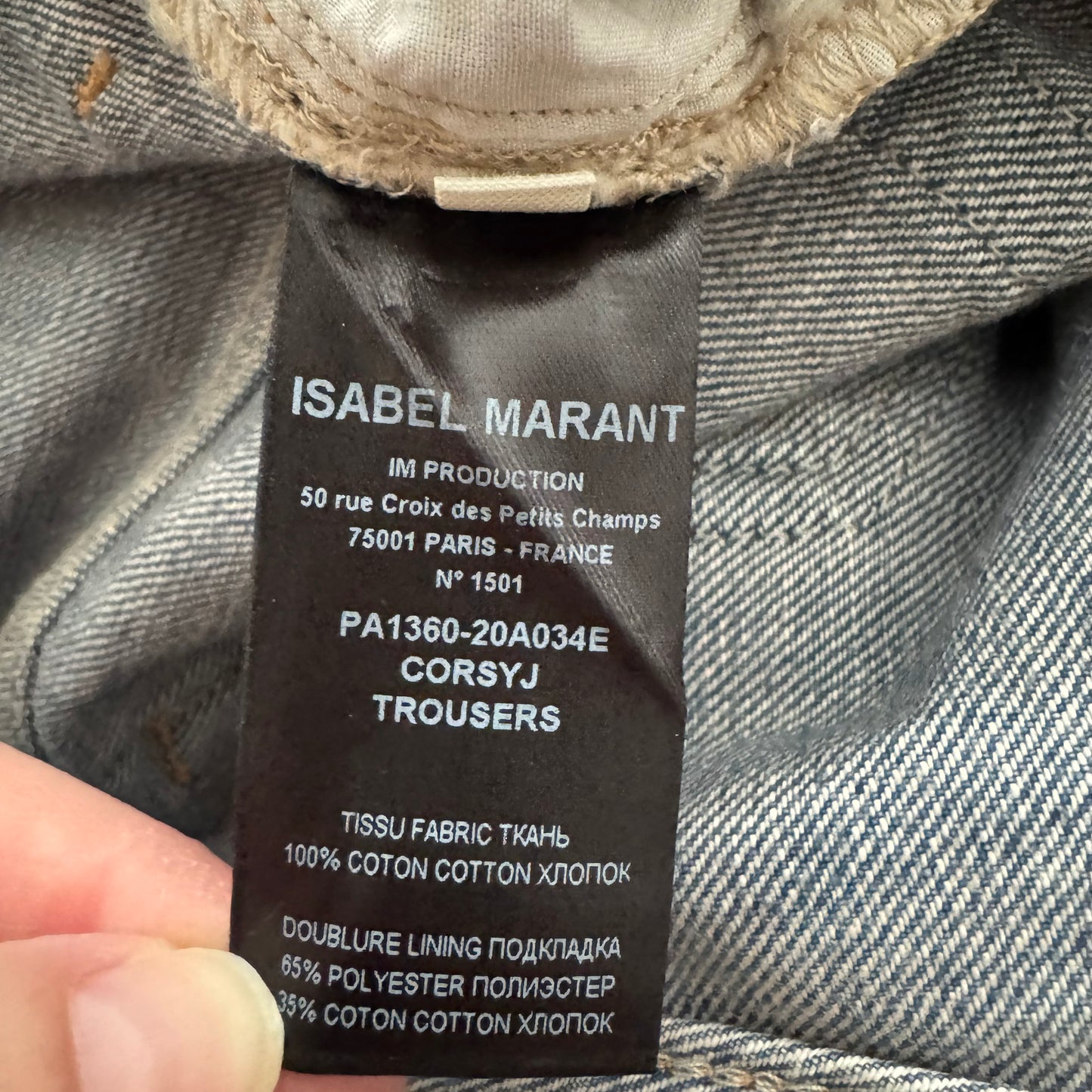 Isabel Marant Etoile "Corsyj" Jean in Blue, size 36