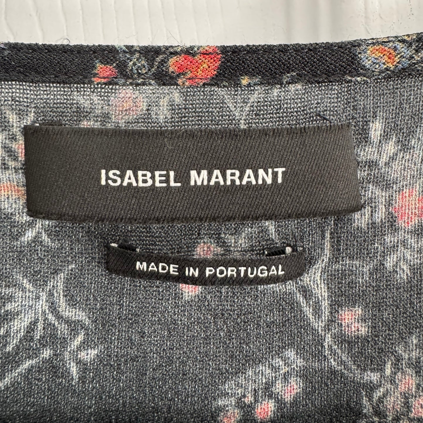 Isabel Marant Dark Floral Printed Silk Top, size 34