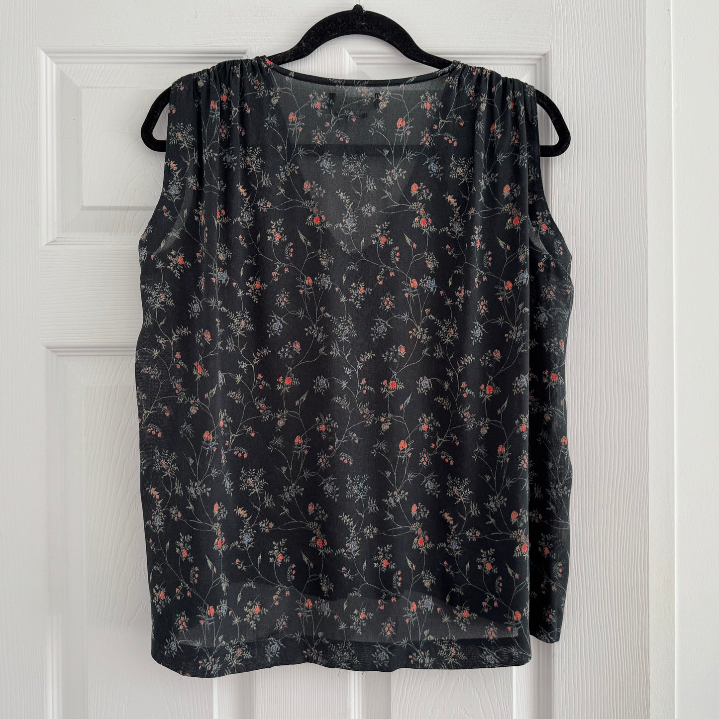 Isabel Marant Dark Floral Printed Silk Top, size 34