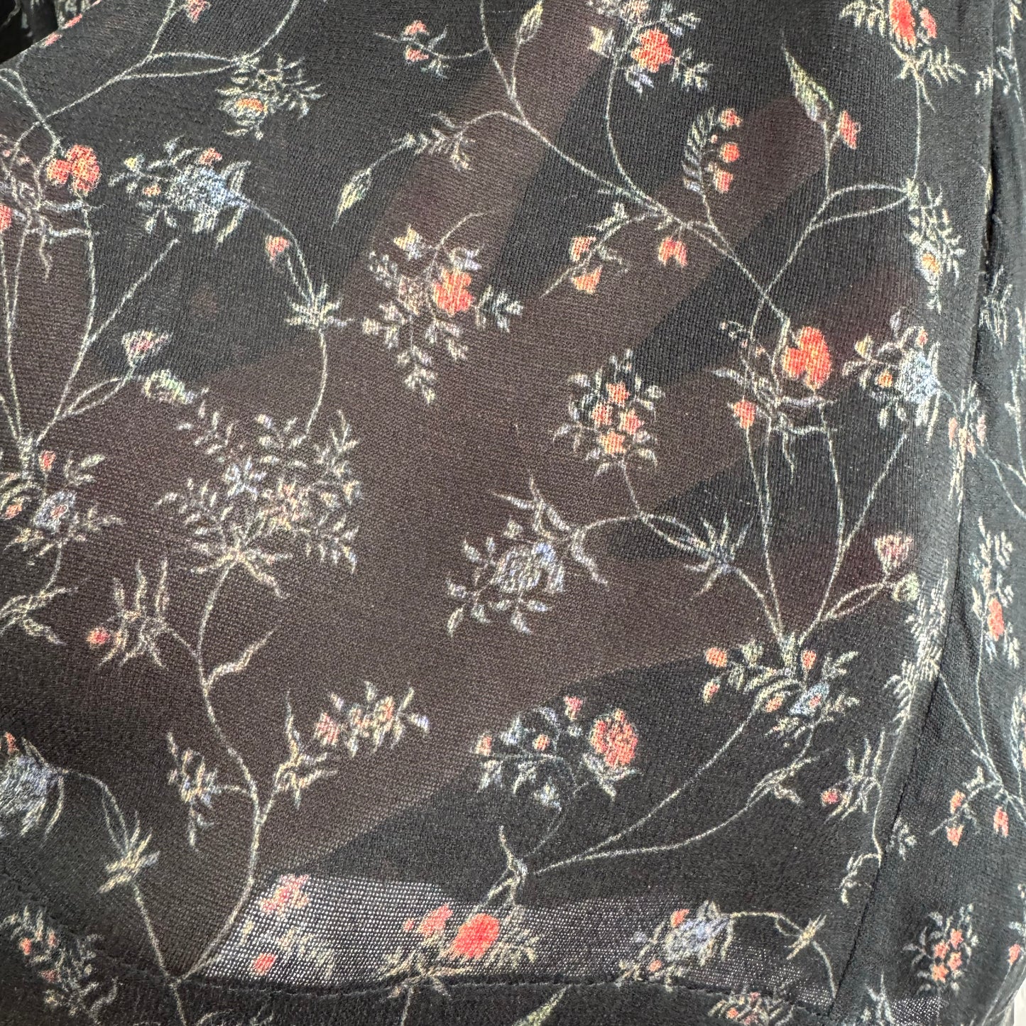 Isabel Marant Dark Floral Printed Silk Top, size 34