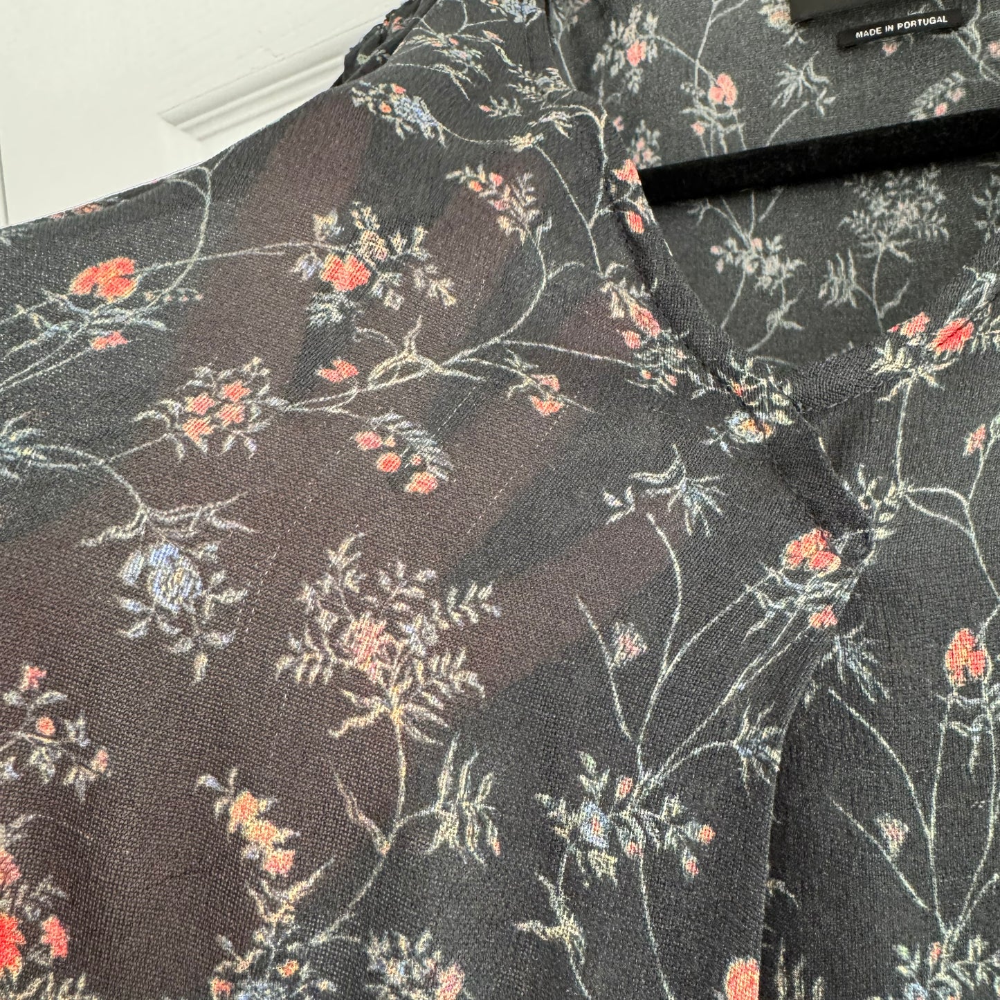 Isabel Marant Dark Floral Printed Silk Top, size 34