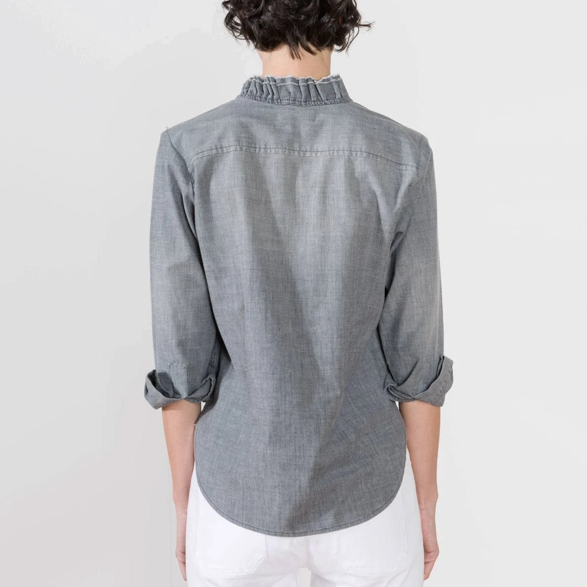 Isabel Marant Etoile "Lawendy" Chambray Shirt in Grey, size 38 (fits 2/4)