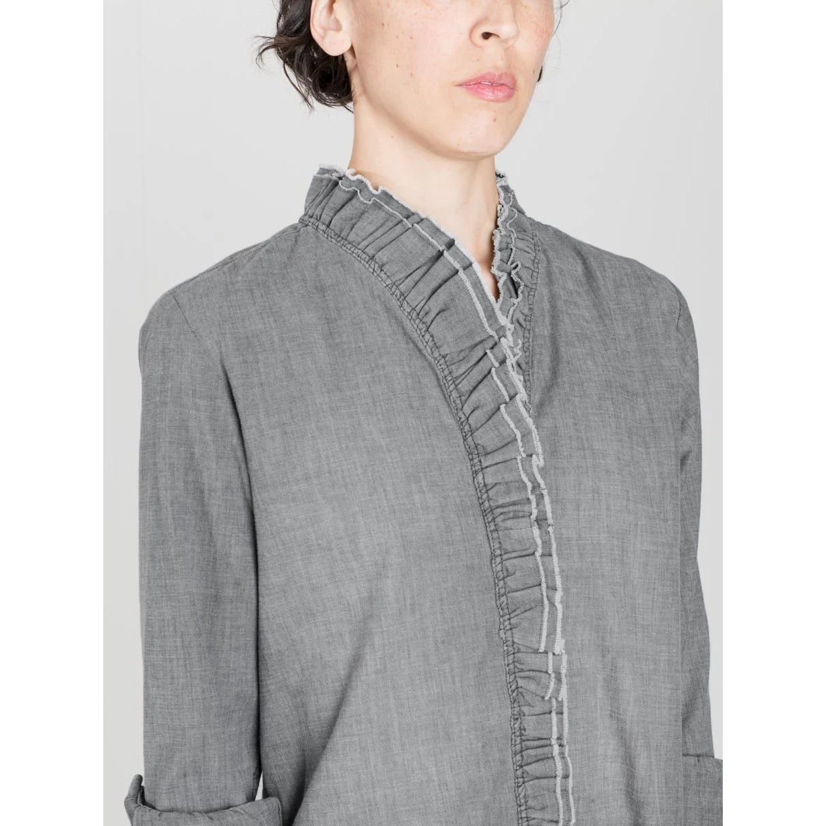 Isabel Marant Etoile "Lawendy" Chambray Shirt in Grey, size 38 (fits 2/4)