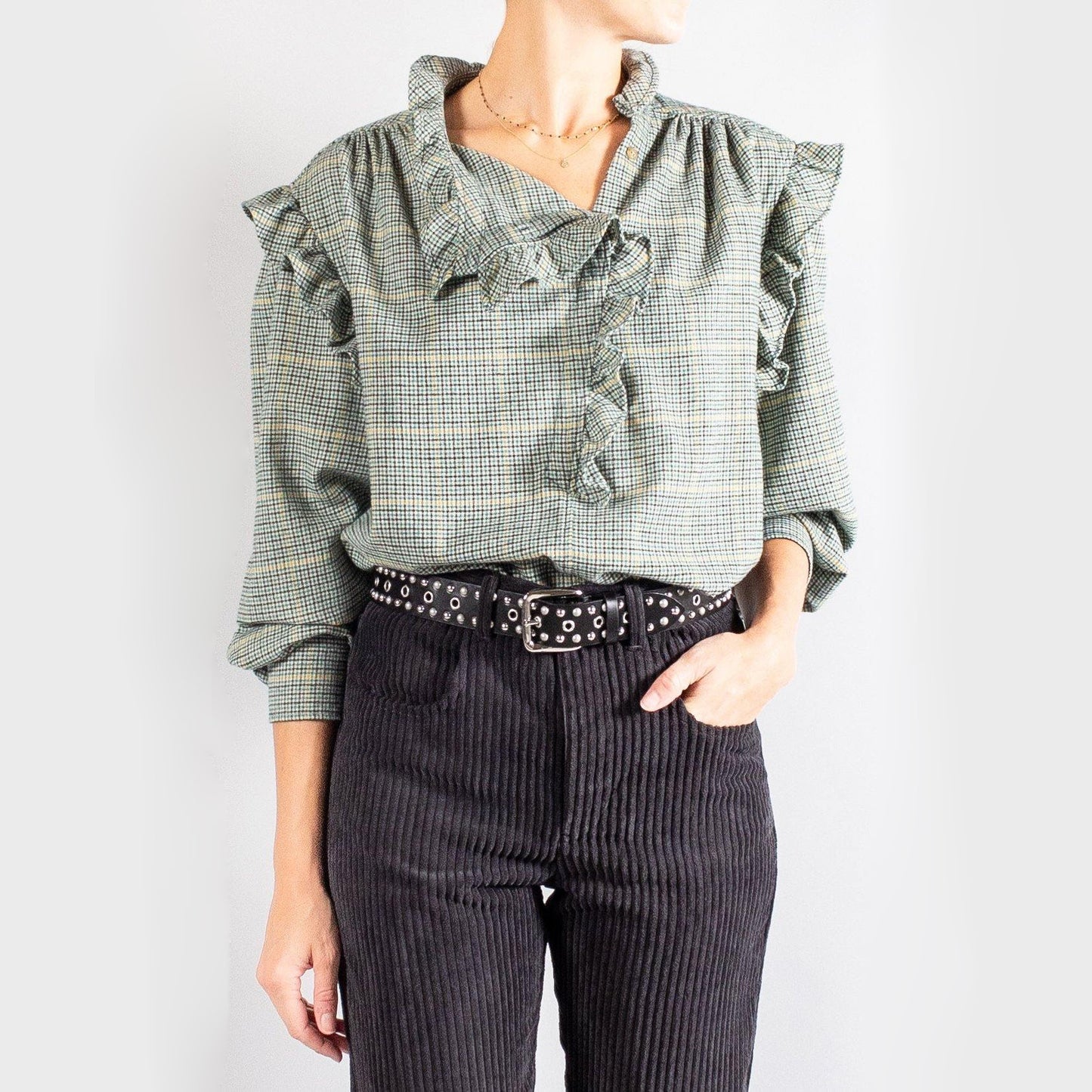 Isabel Marant "Flossia" Top in Green, size 34 (fits XS/S)