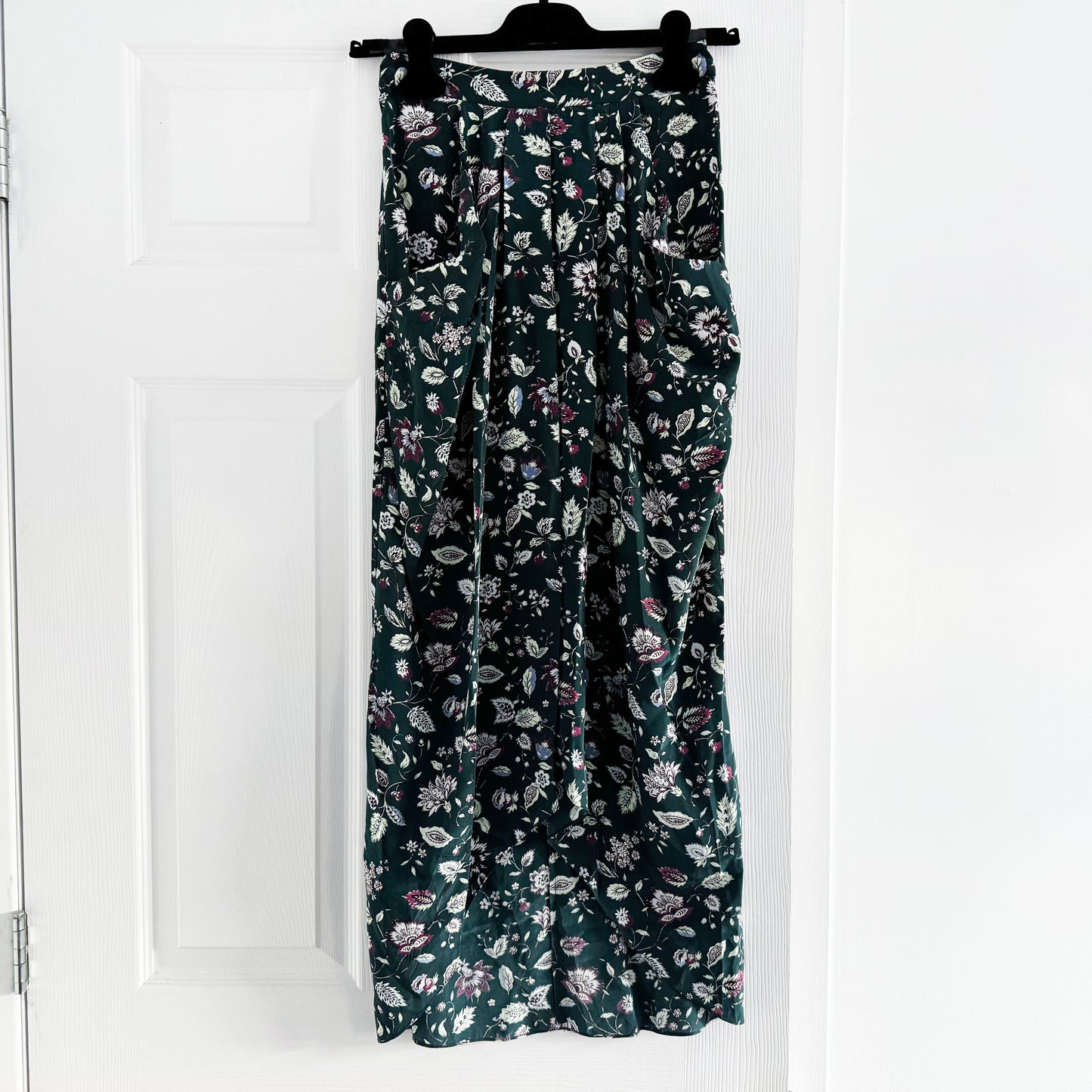 Isabel Marant "Ginkinali" Green Floral Silk Skirt, Size 34 (fits XXS)