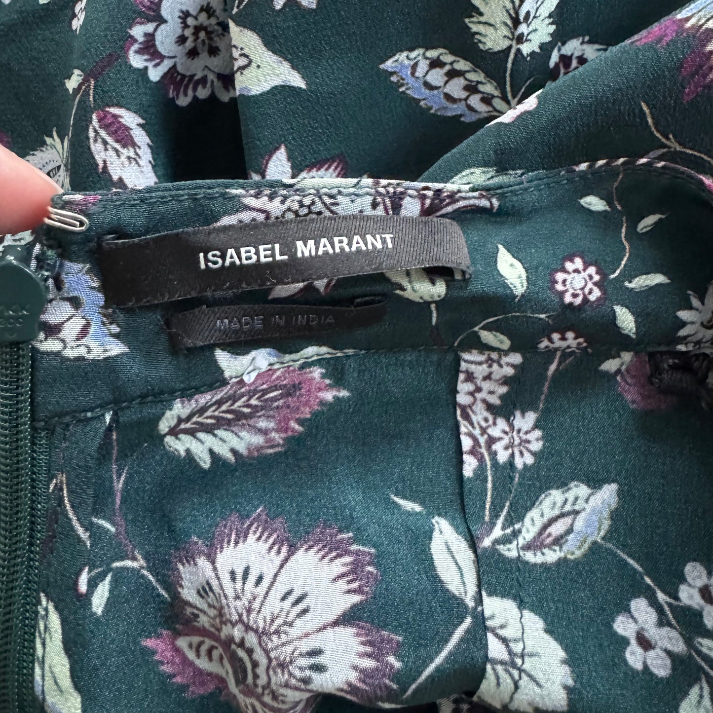 Isabel Marant "Ginkinali" Green Floral Silk Skirt, Size 34 (fits XXS)