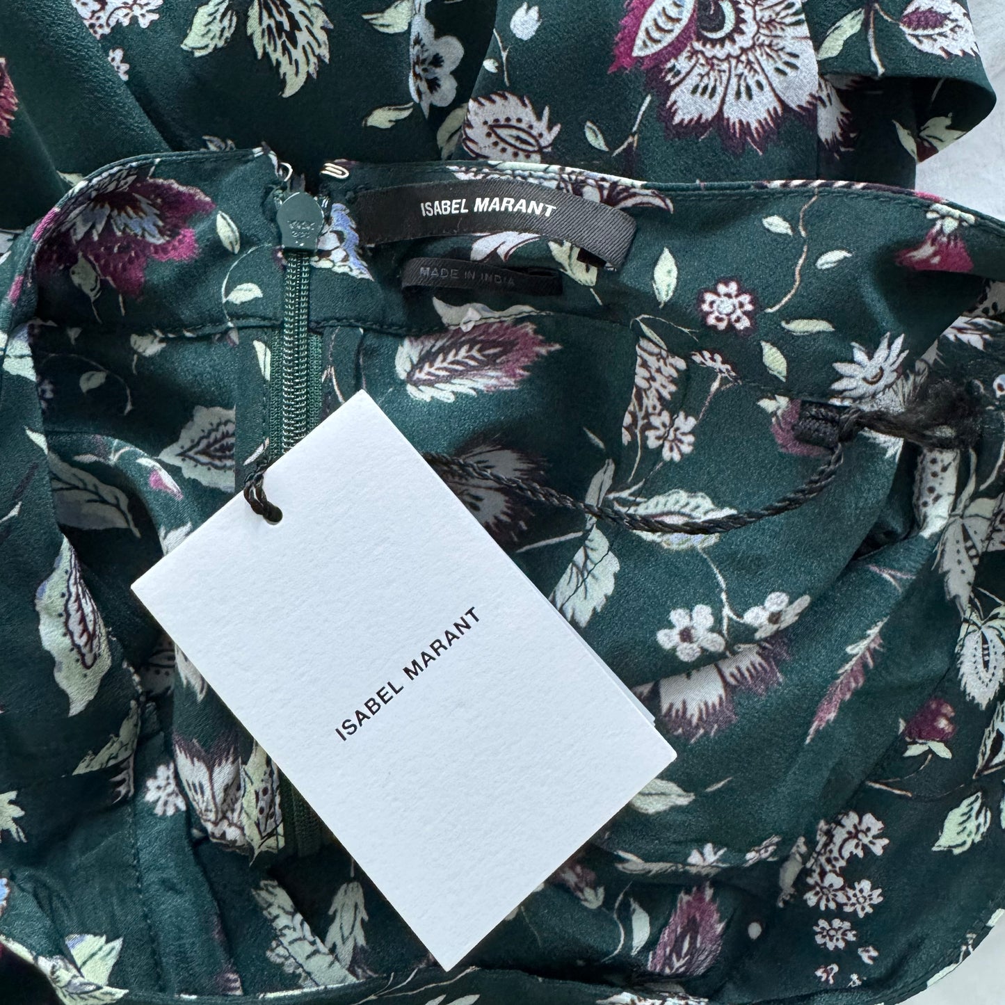 Isabel Marant "Ginkinali" Green Floral Silk Skirt, Size 34 (fits XXS)