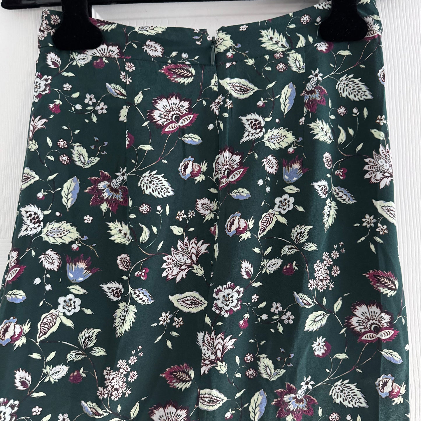Isabel Marant "Ginkinali" Green Floral Silk Skirt, Size 34 (fits XXS)