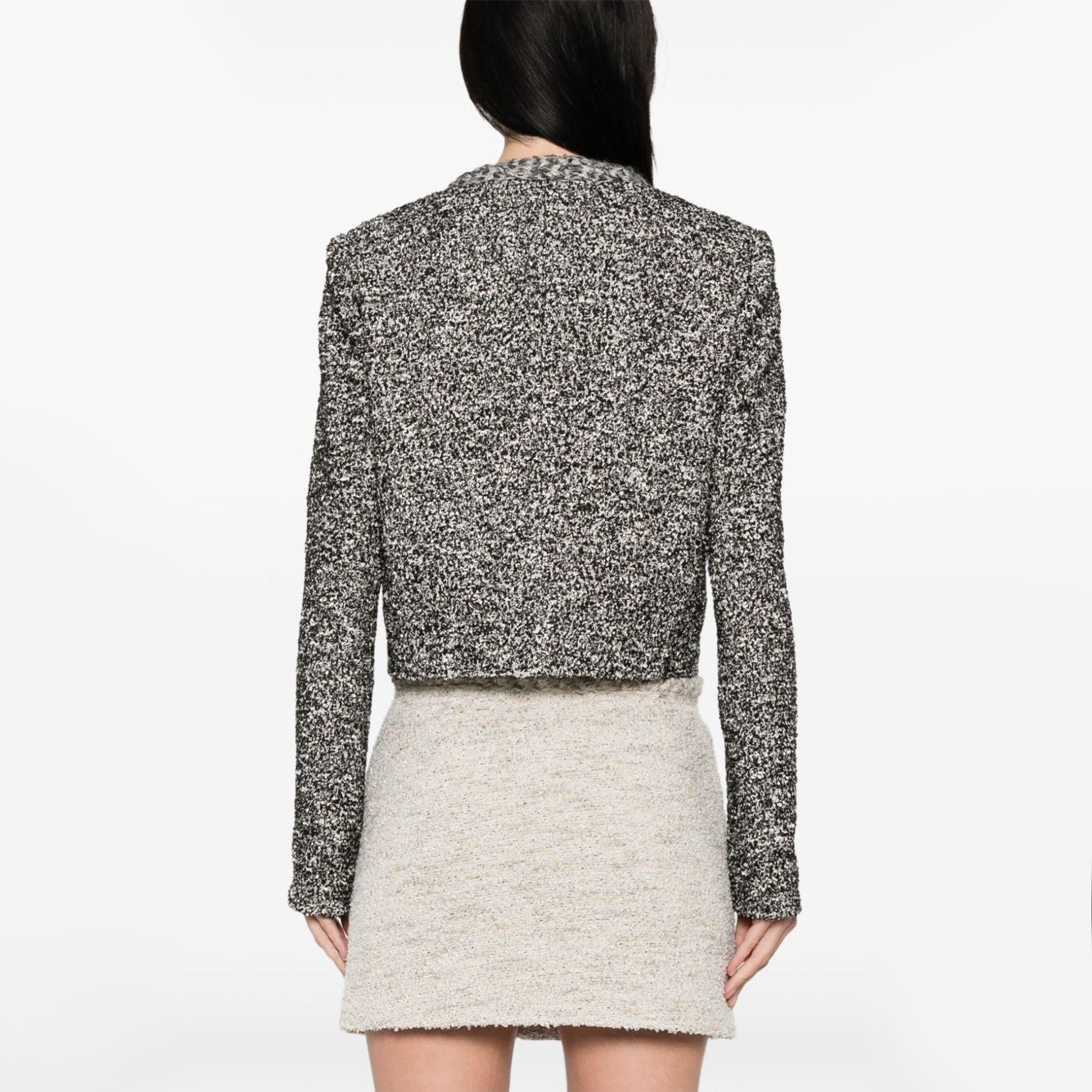 Isabel Marant Gwendoline Cropped Tweed Blazer in Grey, size 40