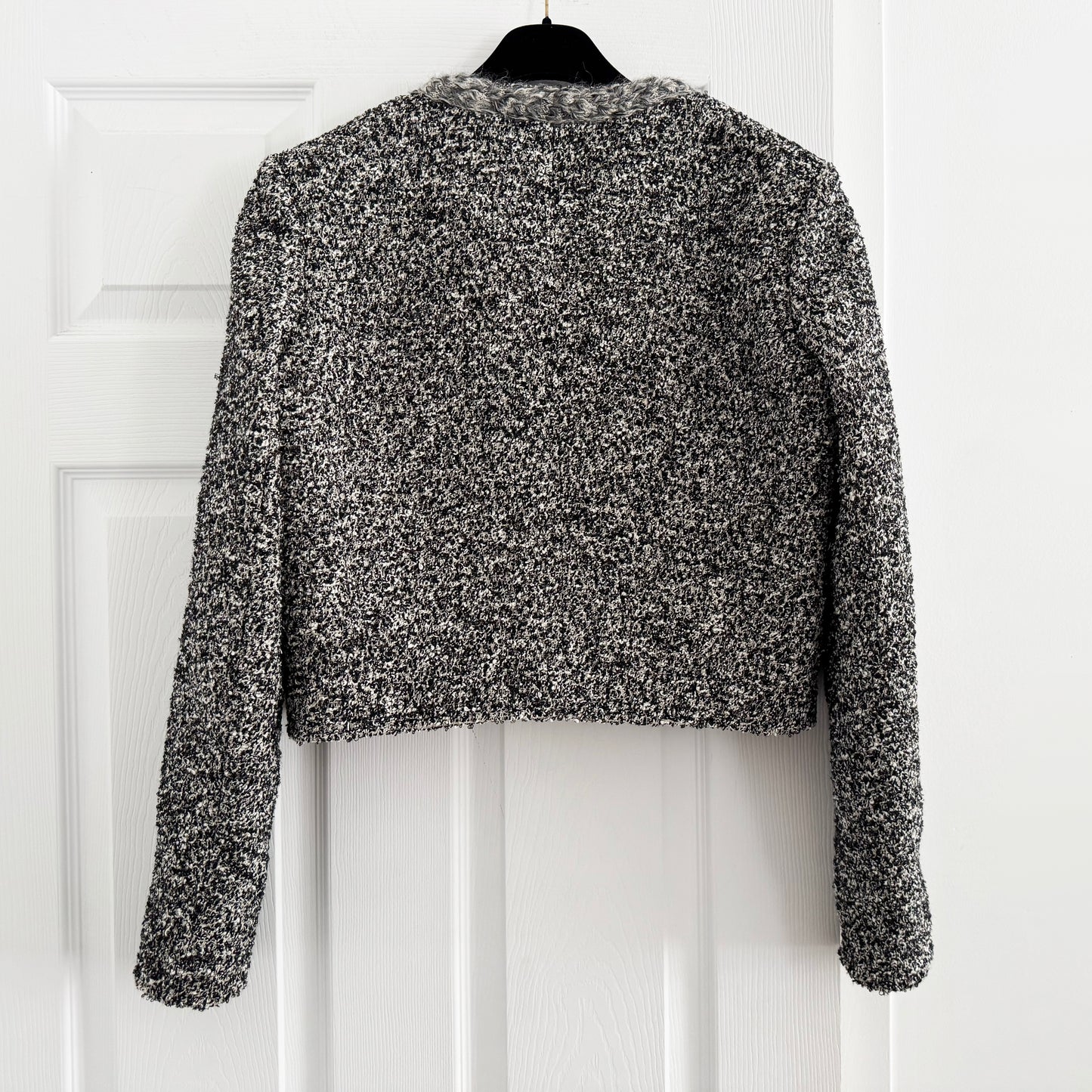 Isabel Marant Gwendoline Cropped Tweed Blazer in Grey, size 40