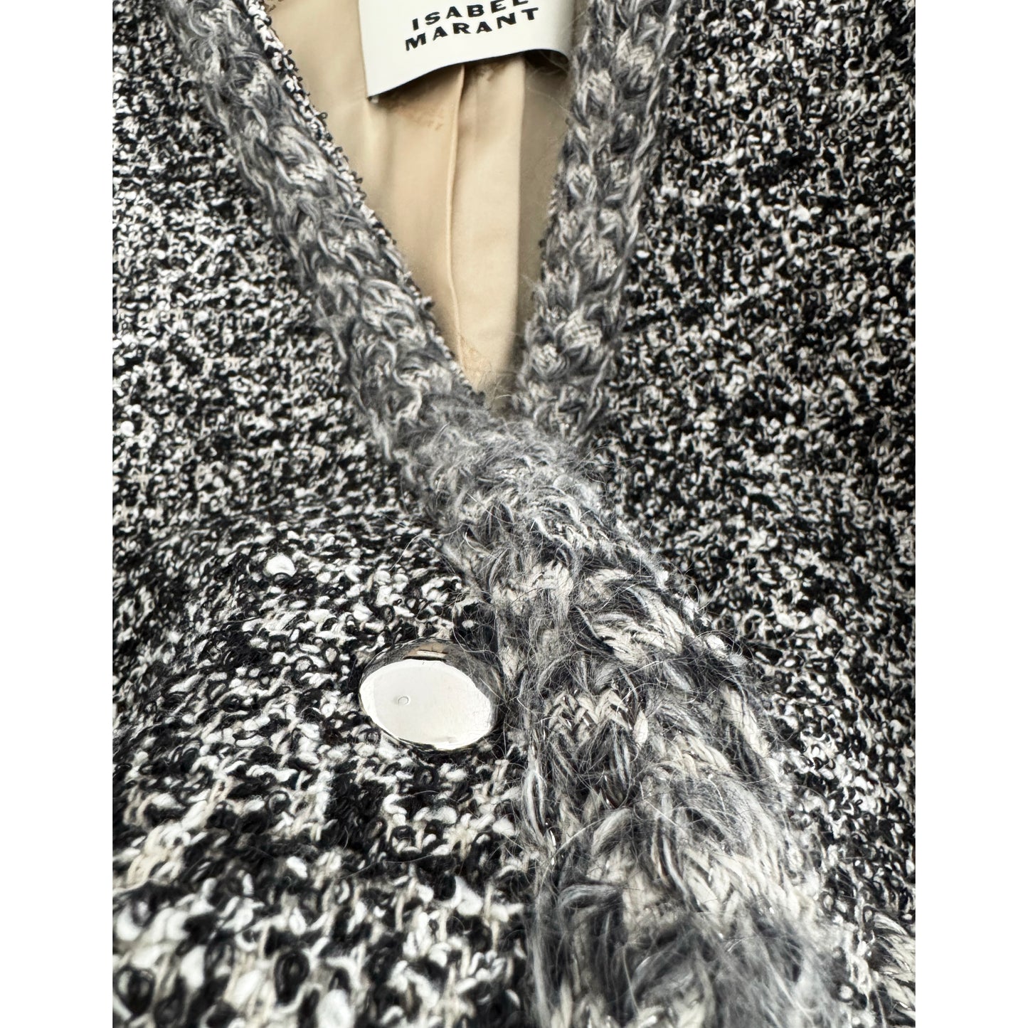 Isabel Marant Gwendoline Cropped Tweed Blazer in Grey, size 40