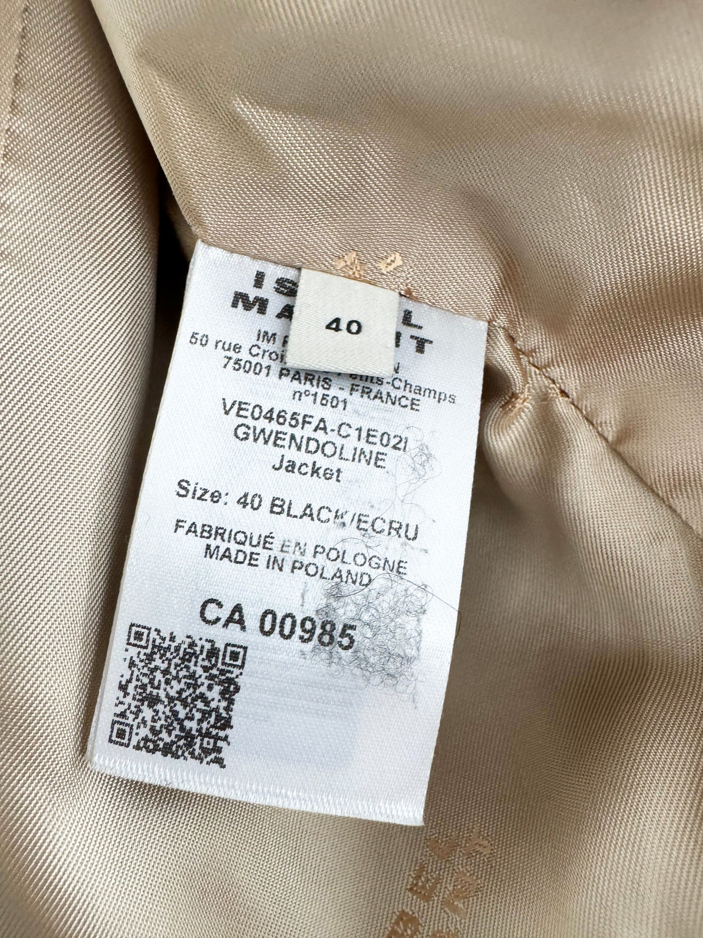 Isabel Marant Gwendoline Cropped Tweed Blazer in Grey, size 40