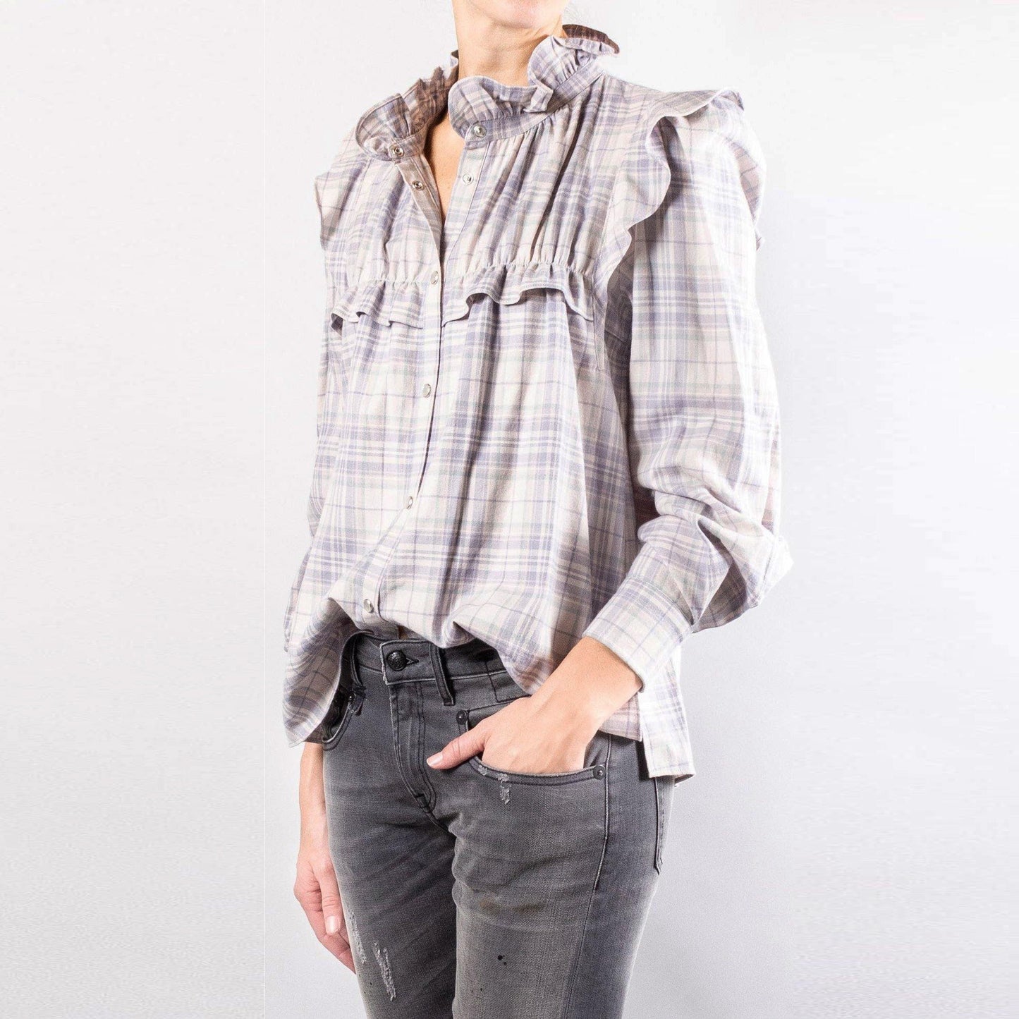 Isabel Marant Etoile "Idety" Plaid Blouse, size 36 (like a Small)