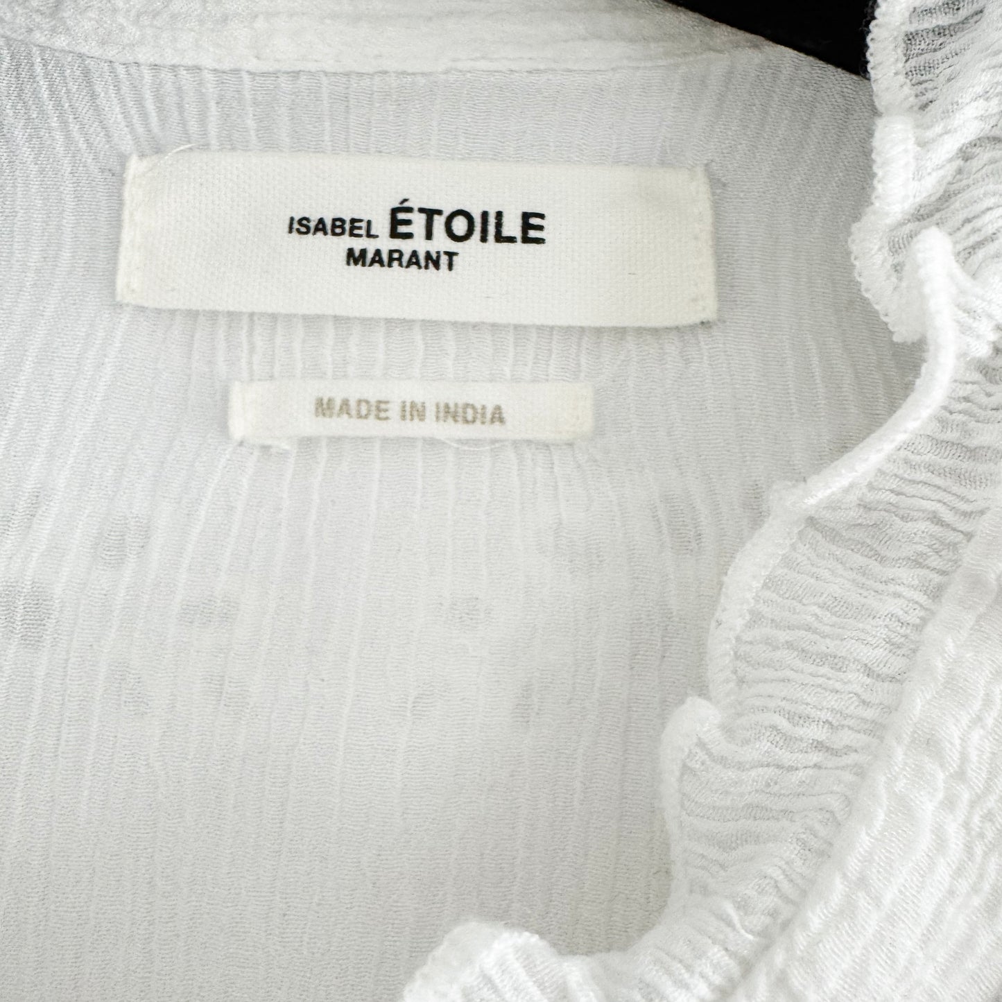 Isabel Marant Etoile "Izae" Crinkled Blouse in White, size 36