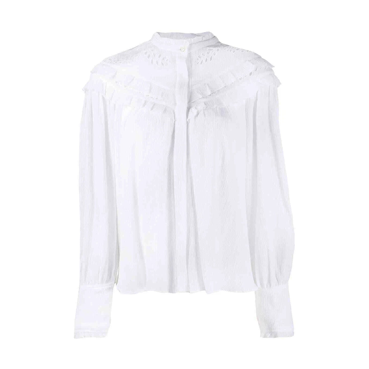 Isabel Marant Etoile "Izae" Crinkled Blouse in White, size 36