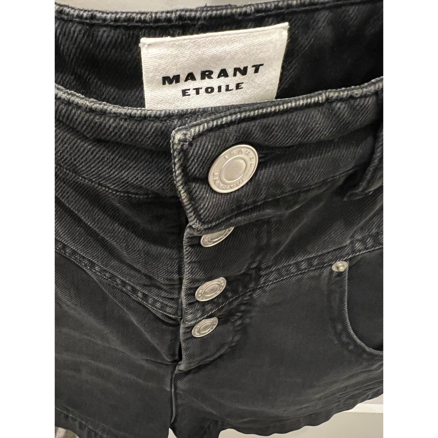 Isabel Marant Etoile "Jovany" Denim Shorts in Black, size 38