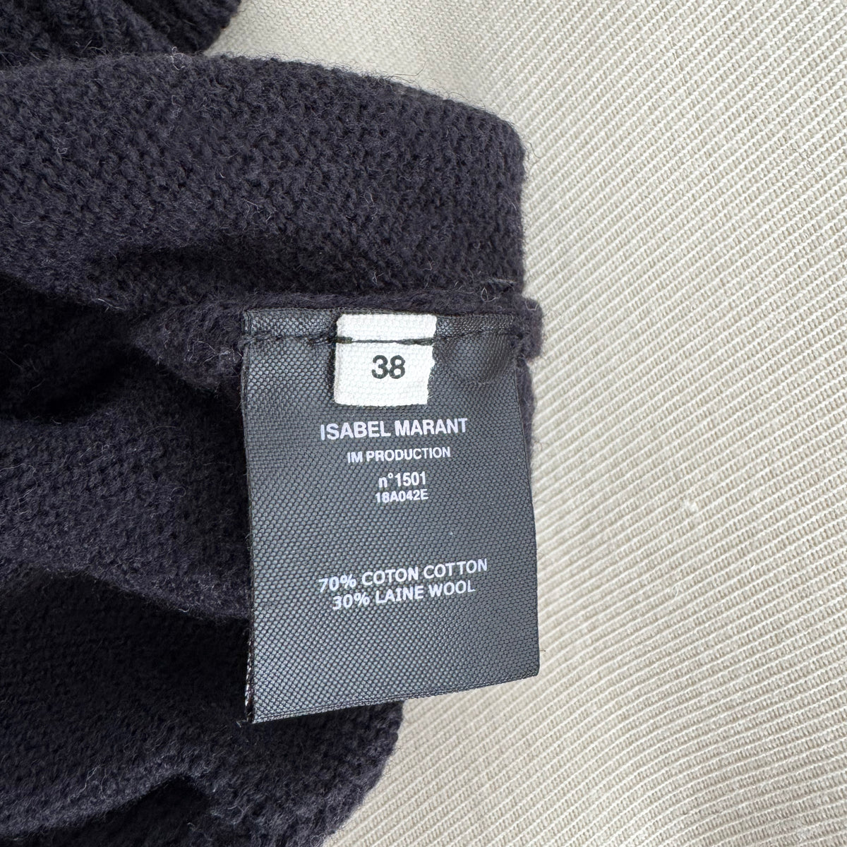 Isabel Marant Etoile "Kleeza" Cotton/Wool Sweater in Black, size 38