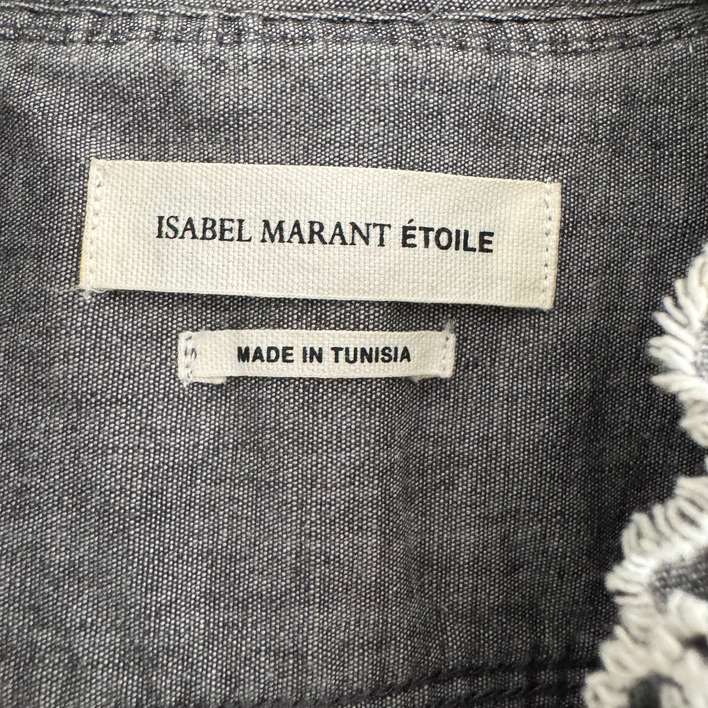 Isabel Marant Etoile "Lawendy" Chambray Shirt in Grey, size 38 (fits 2/4)