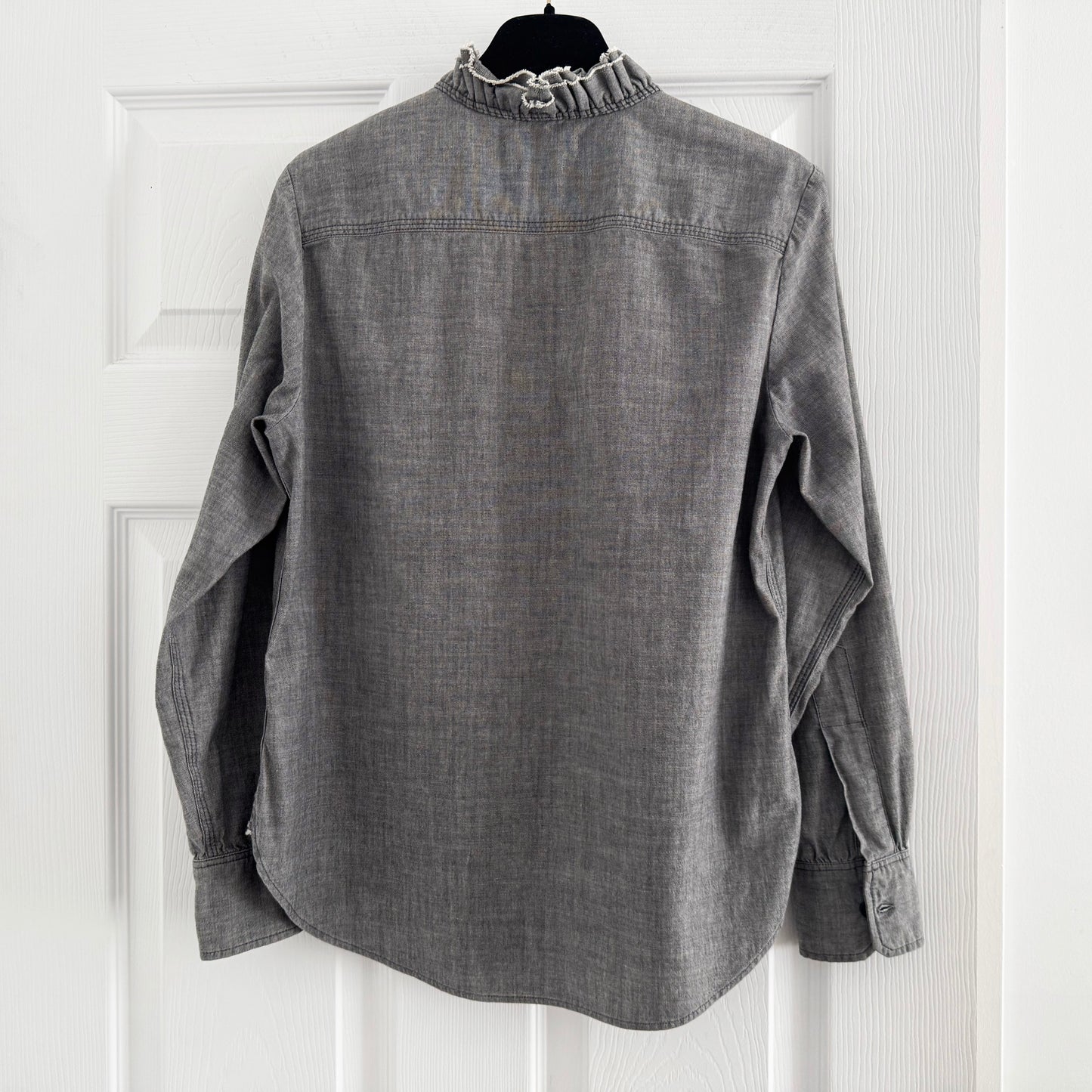 Isabel Marant Etoile "Lawendy" Chambray Shirt in Grey, size 38 (fits 2/4)