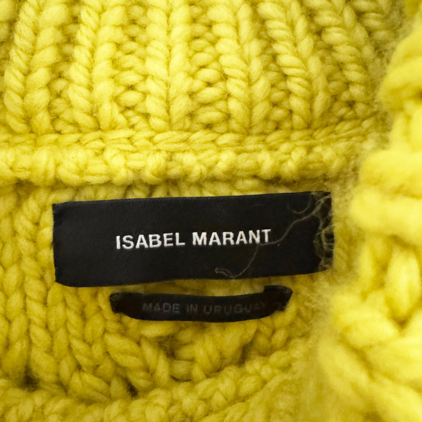 Isabel Marant "Milford" Cable Knit Sweater in Yellow, size 38 (size small ish)
