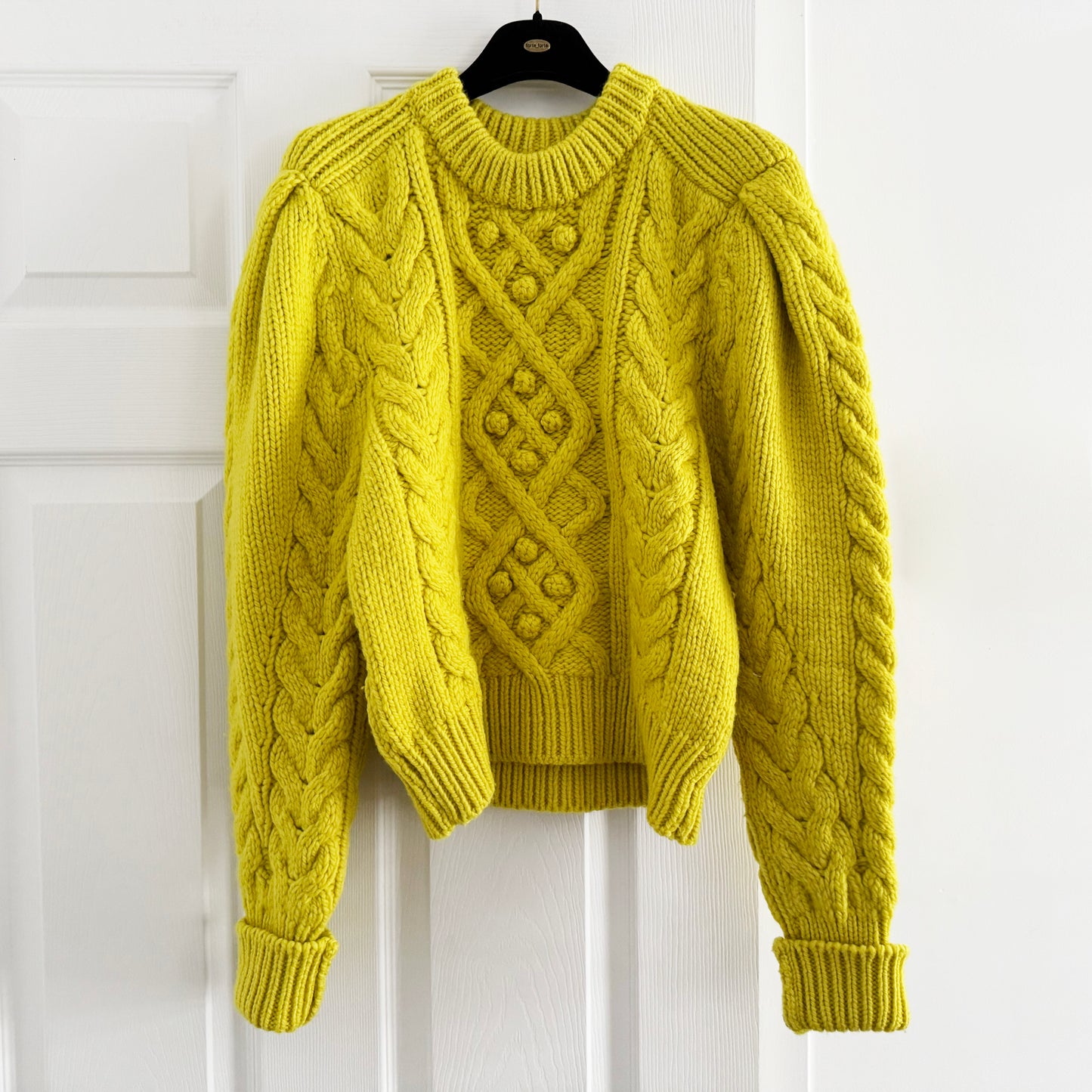 Isabel Marant "Milford" Cable Knit Sweater in Yellow, size 38 (size small ish)