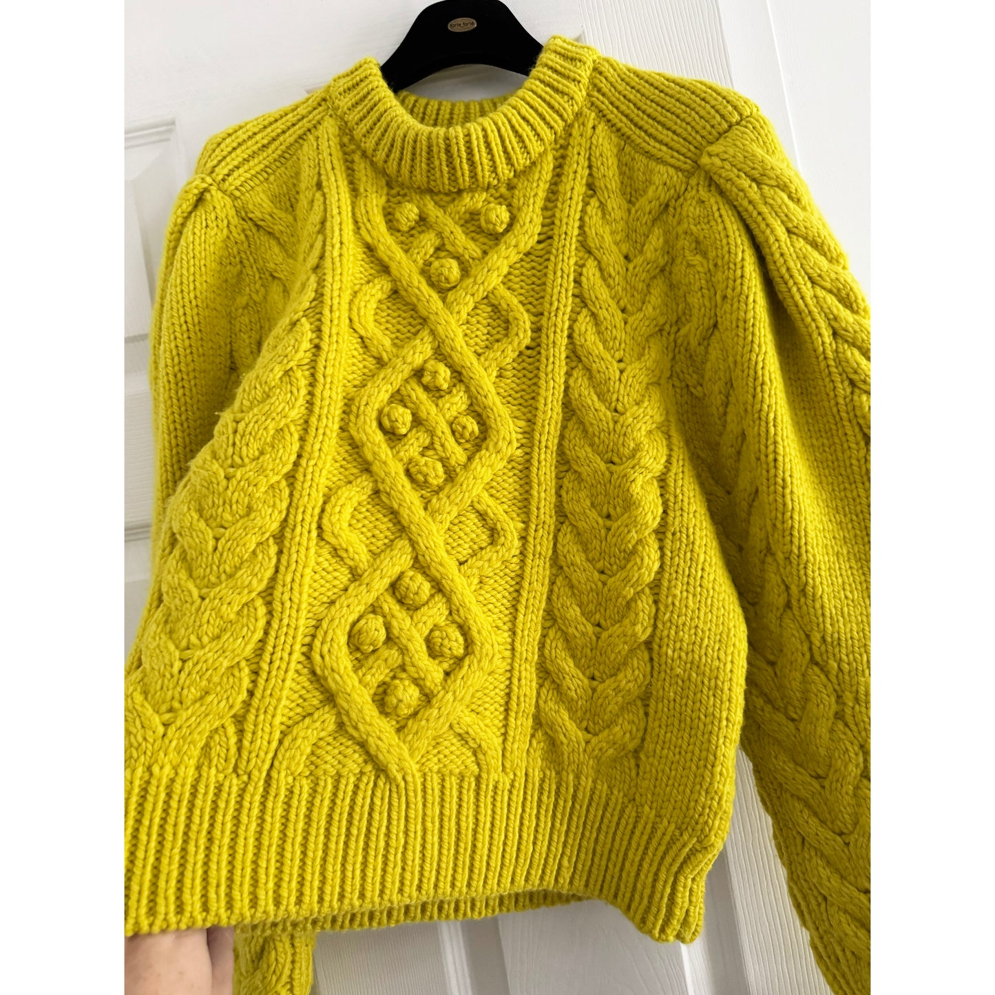 Isabel Marant "Milford" Cable Knit Sweater in Yellow, size 38 (size small ish)