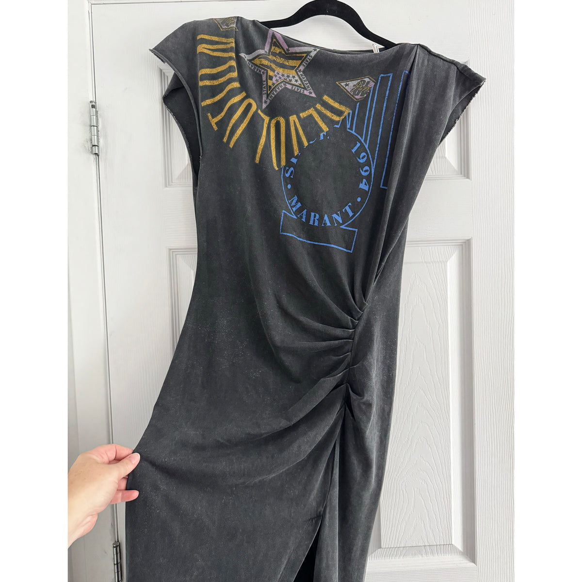 Isabel Marant "Nadela" T-Shirt Dress in Grey, size 36 (fits size small)