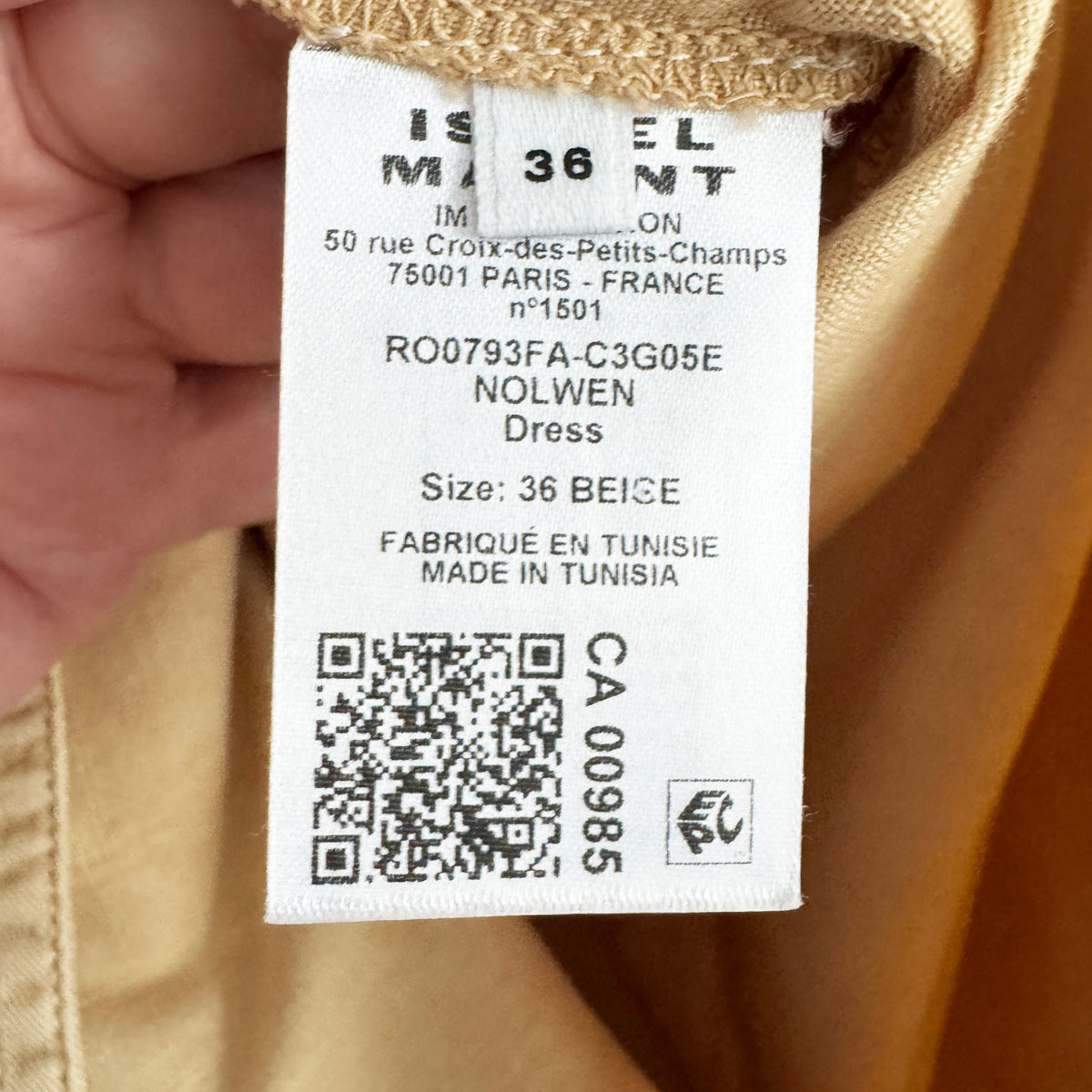 Isabel Marant Etoile "Nolwen" Denim Dress in Beige, size 36 (fits US 2/4)