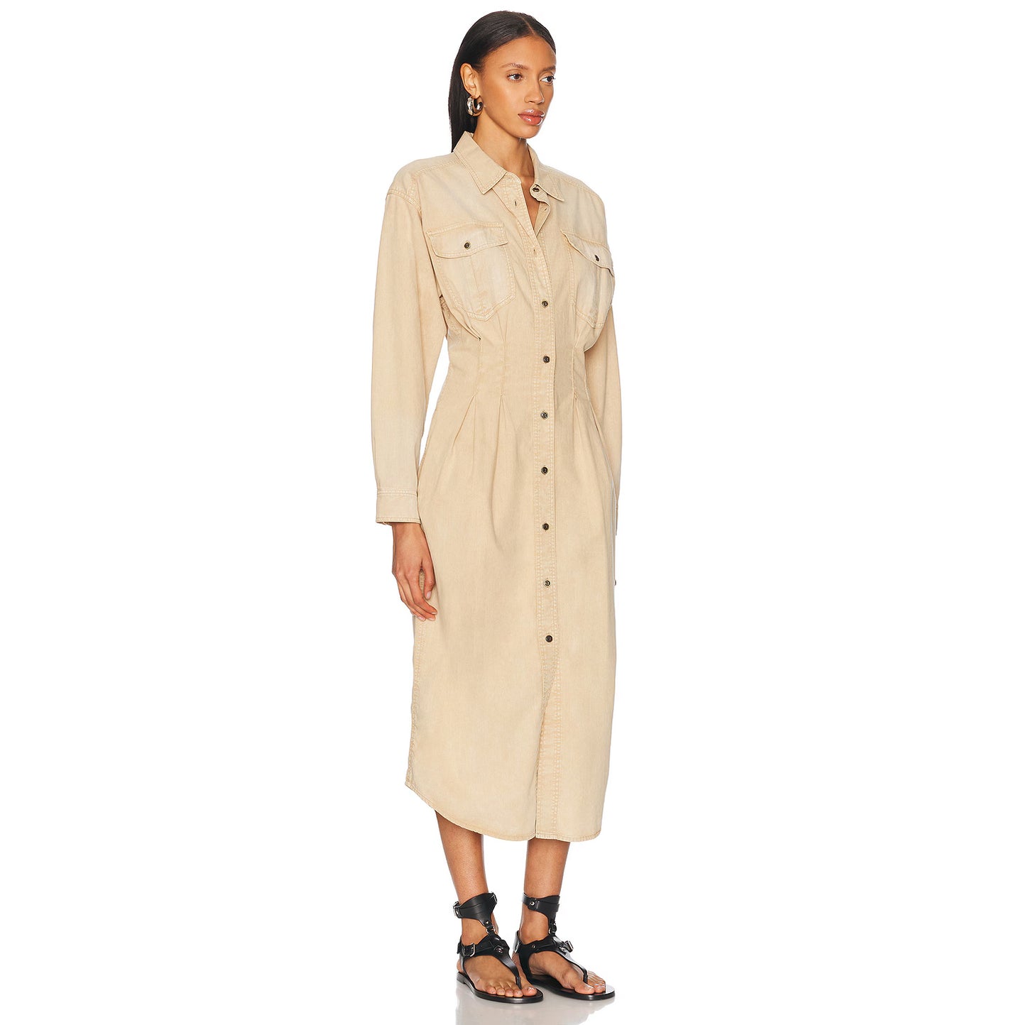 Isabel Marant Etoile "Nolwen" Denim Dress in Beige, size 36