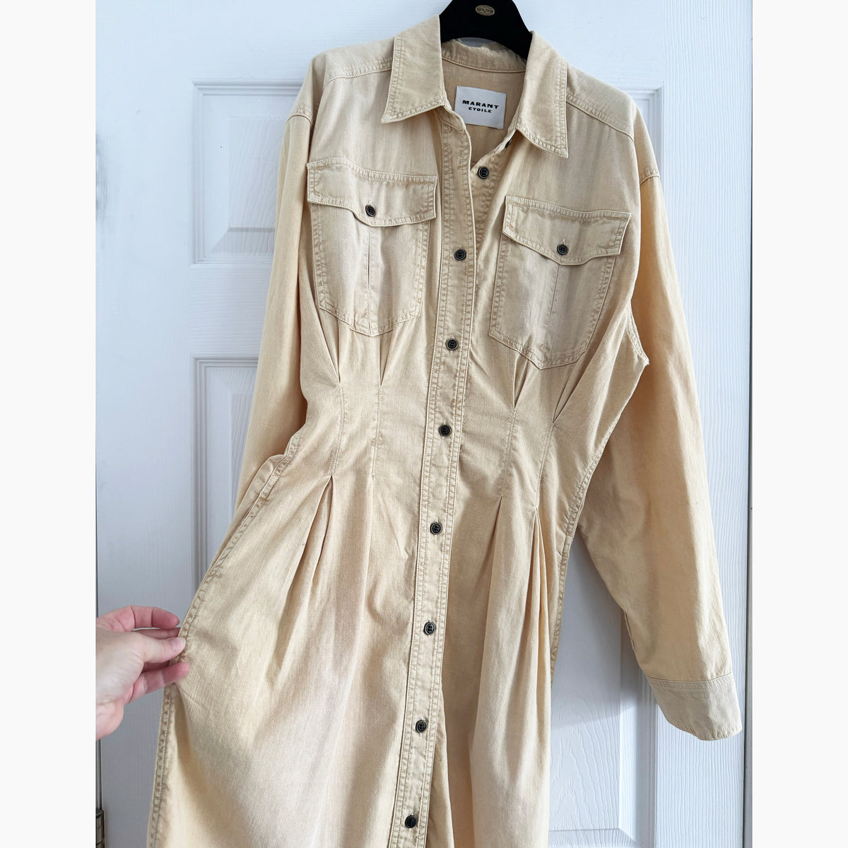 Isabel Marant Etoile "Nolwen" Denim Dress in Beige, size 36 (fits US 2/4)