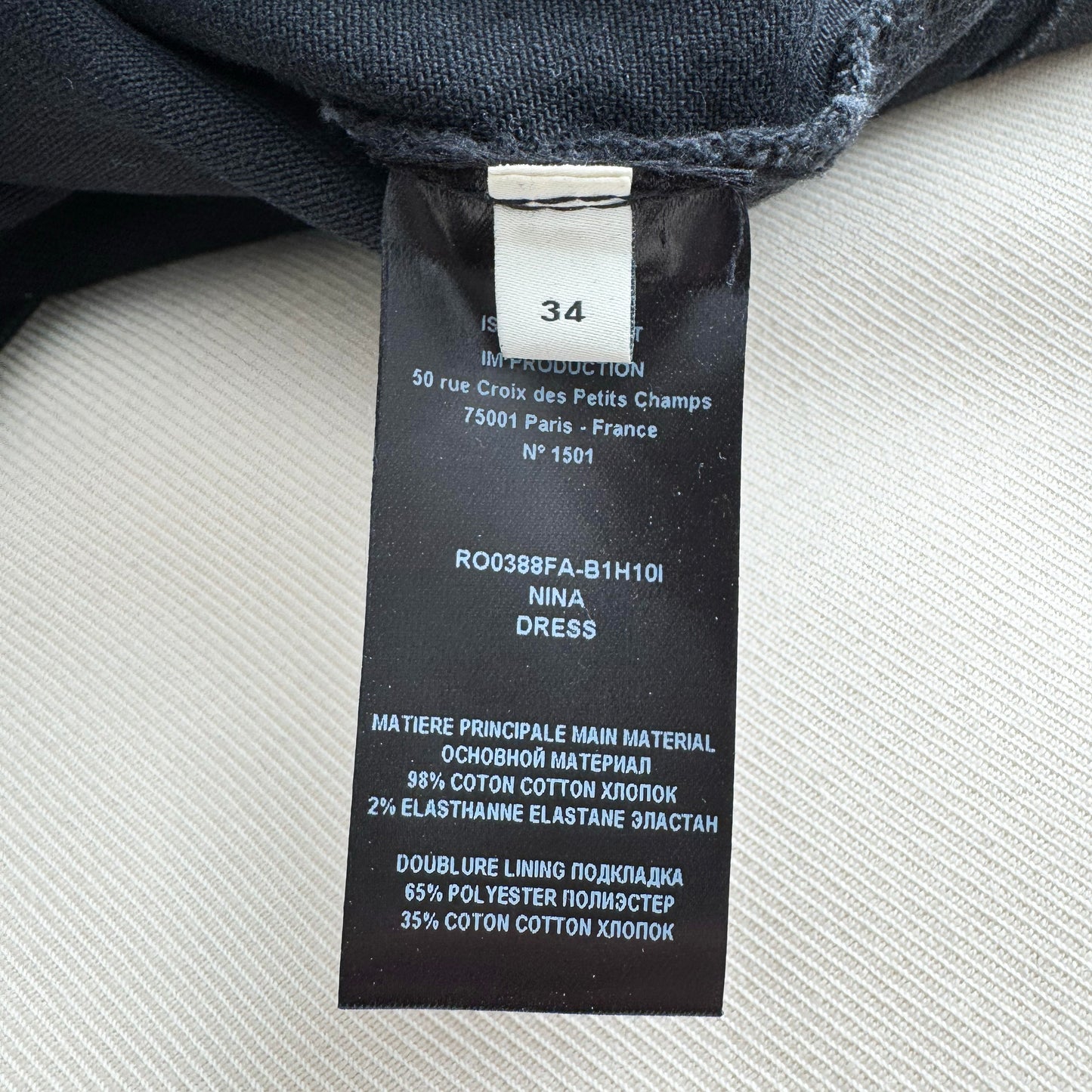 Isabel Marant "Nina" Open Back Dress in Black, size 34