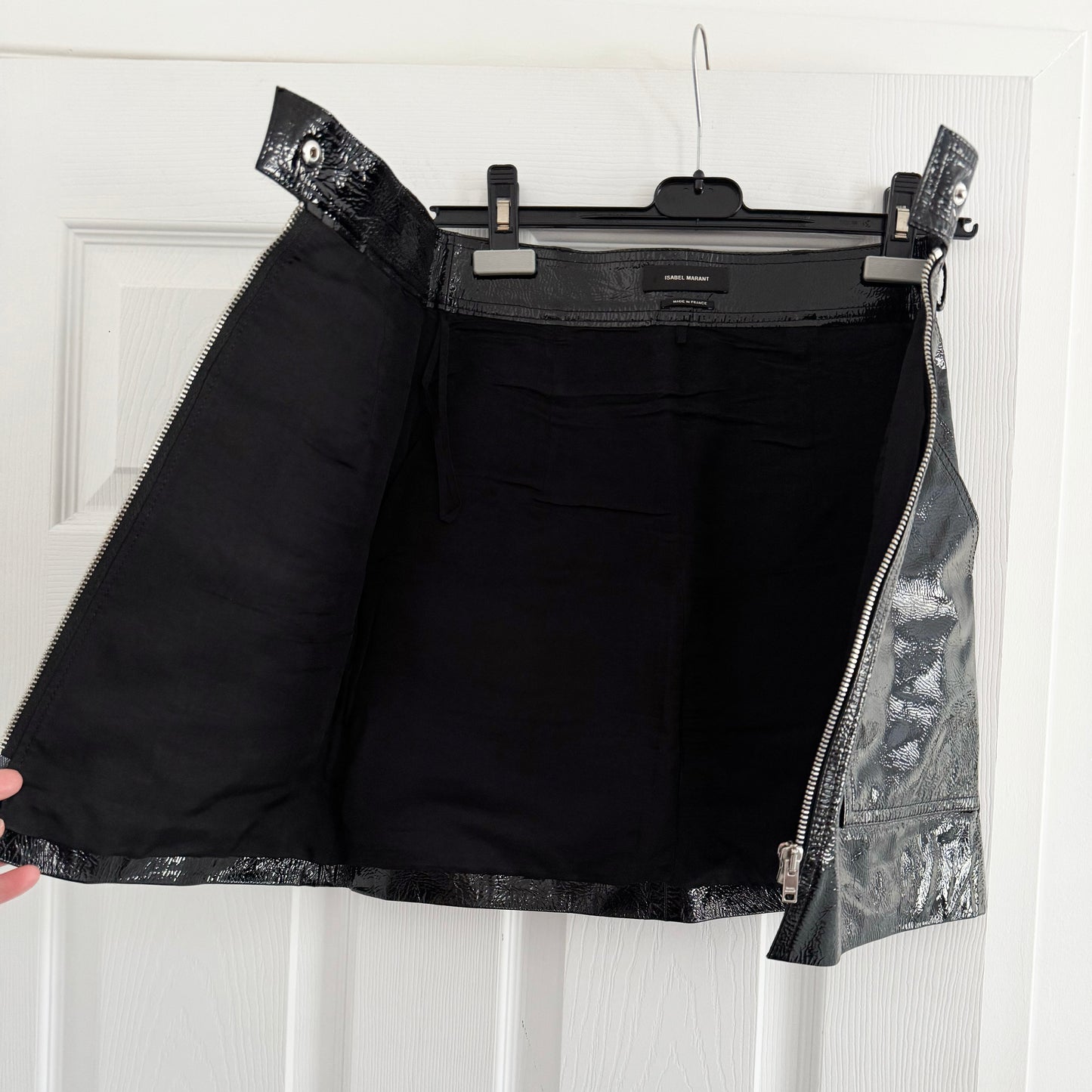 Isabel Marant "Lynne" Patent Leather Skirt in Black, size 34 (size 0)