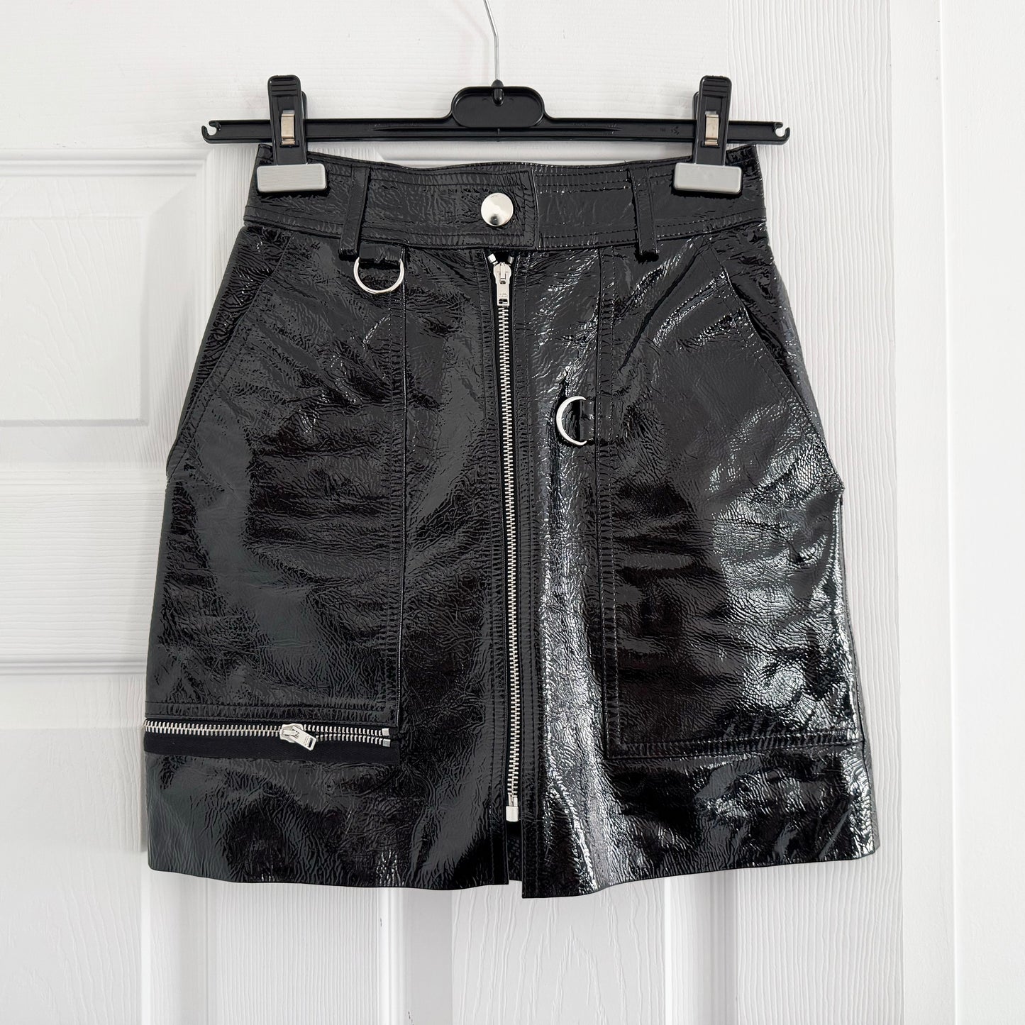 Isabel Marant "Lynne" Patent Leather Skirt in Black, size 34 (size 0)