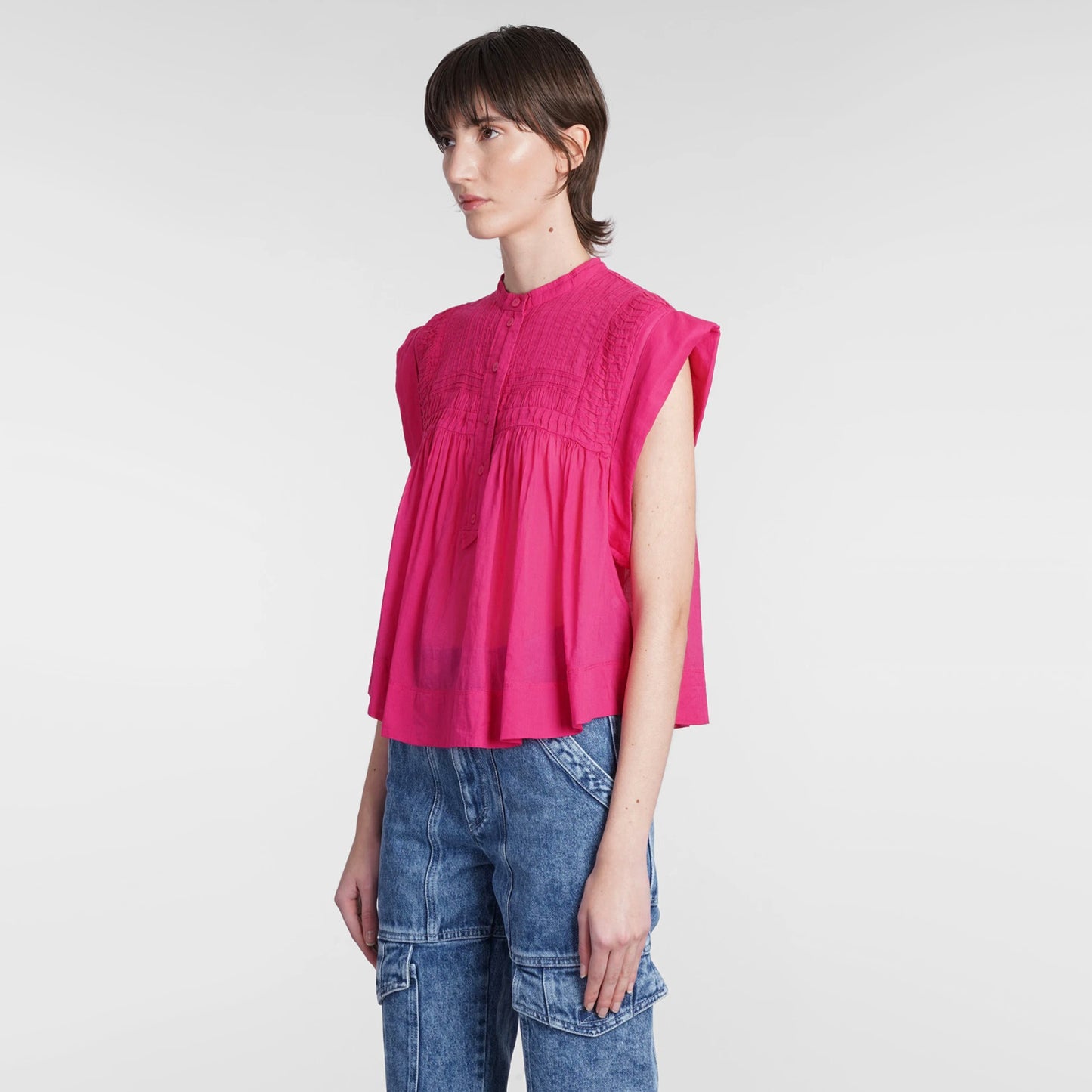 Isabel Marant Etoile "Leaza" Top in Fushia Pink, size 36 (fits like size small)