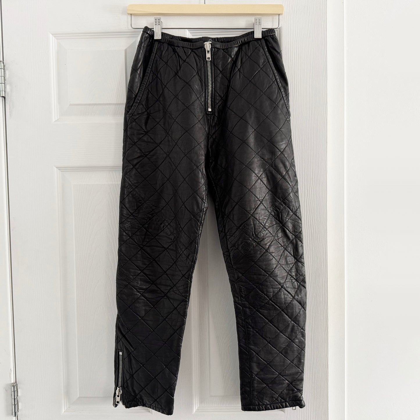 Isabel Marant "Broson" Quilted leather pants in Black, size 40 (fits like size small)